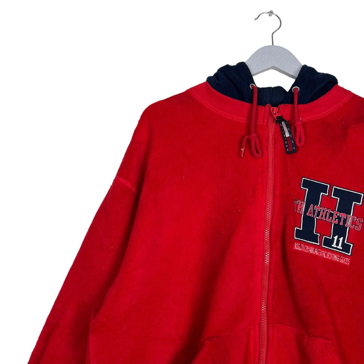 Tommy Hilfiger 🔥 VINTAGE 90s TOMMY HILFIGER ANORAK FLEECE HOODIES BOMBER Size US L / EU 52-54 / 3 - 8 Thumbnail
