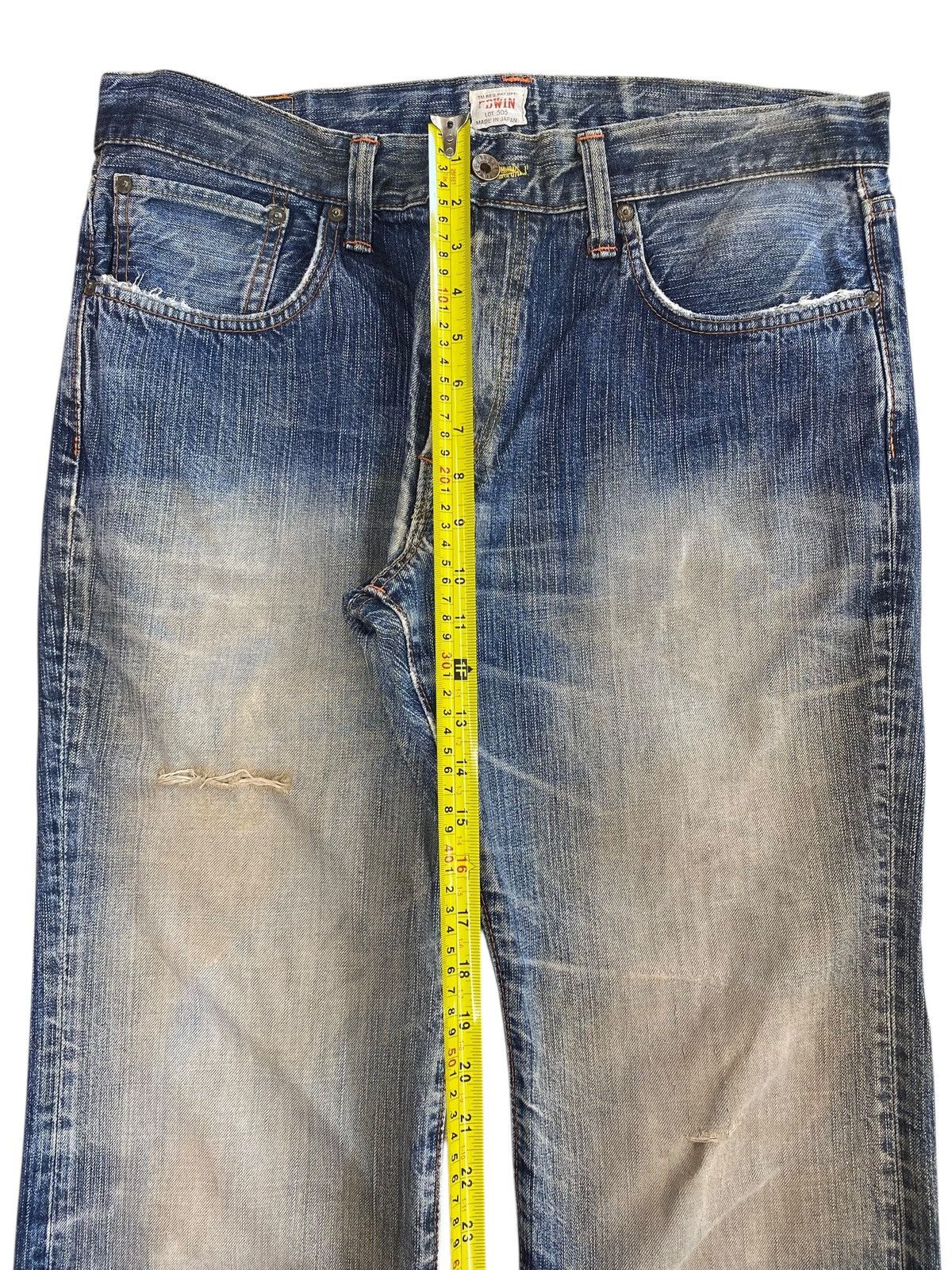 Edwin Edwin Faded Wash Ripped Style Flare Jeans Size US 32 / EU 48 - 6 Thumbnail