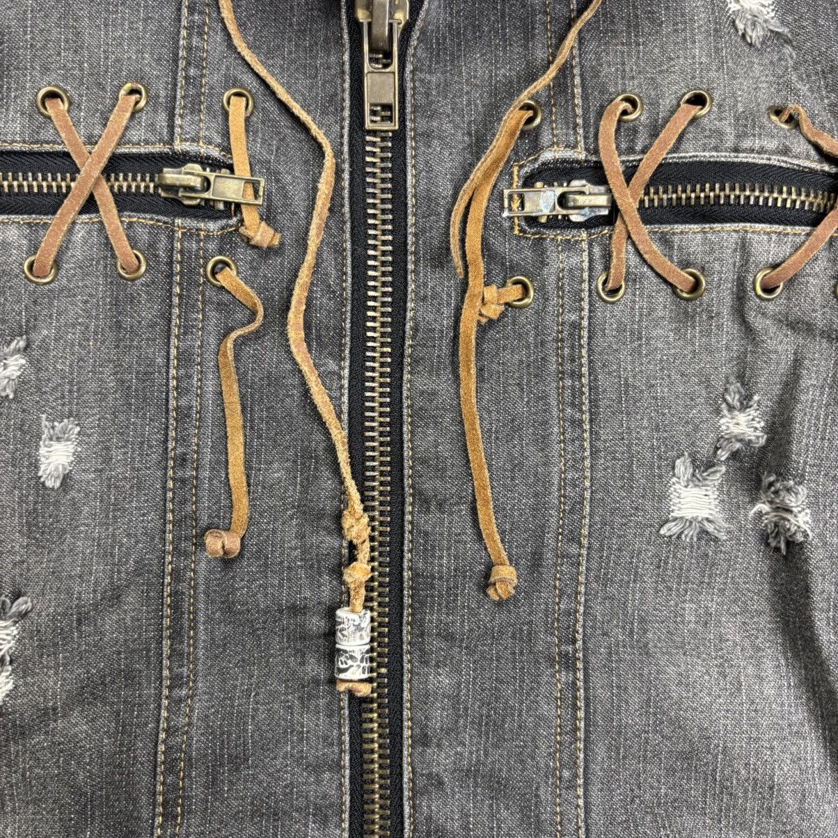 Yasuyuki Ishii 2000s In The Attic - Multilace Rider Denim Jacket Size US M / EU 48-50 / 2 - 14 Thumbnail