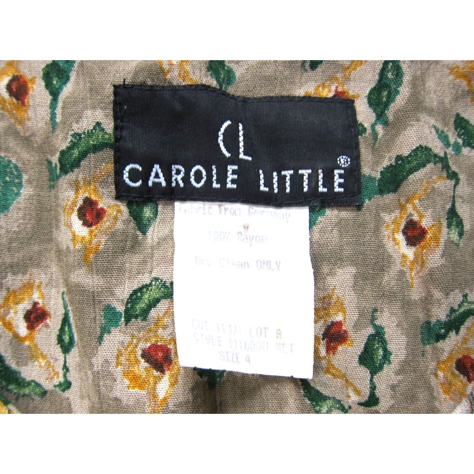 Vintage Vintage Carole Little Blouse Shirt 4 Women Long Sleeve V-Neck Green Yellow Brown 100% Rayon Notes Size S / US 4 / IT 40 - 4 Thumbnail