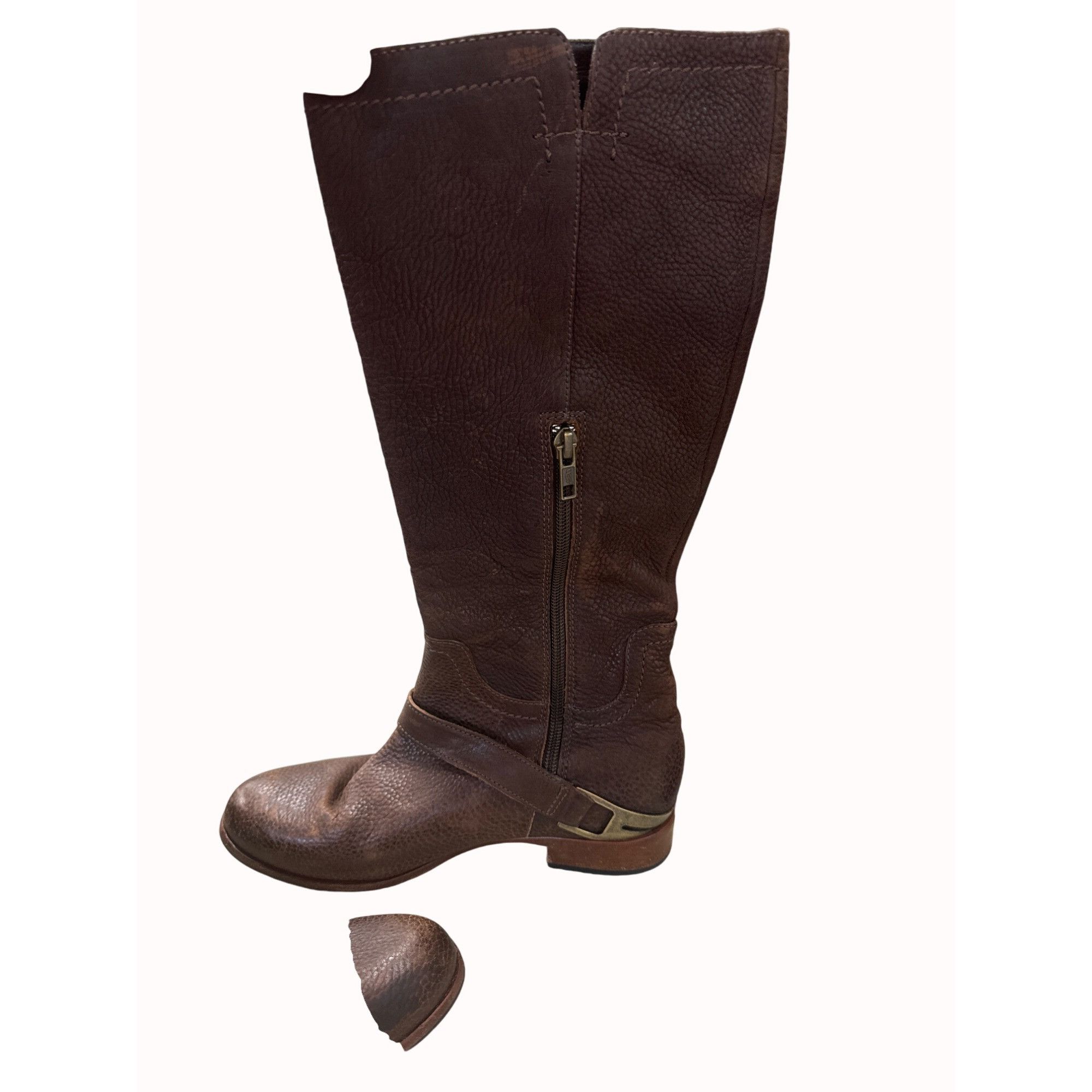 Ugg UGG women’s leather sheepskin brown mid calf boots shoes siz Size US 6 / IT 36 - 12 Thumbnail