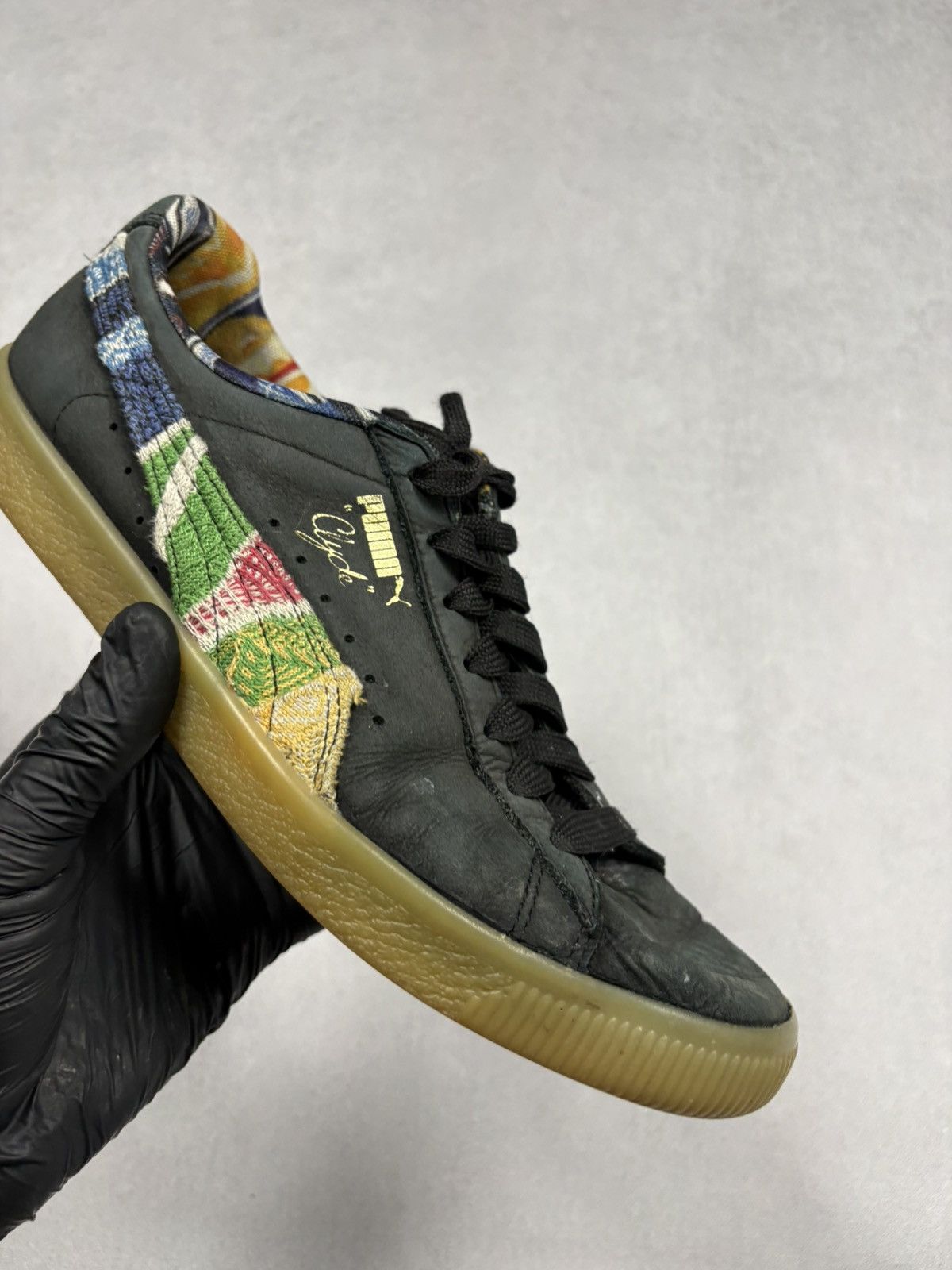 Puma Distressed Puma Clyde Coogi Patchwork Sneakers Gum Sole Y2K Size US 9.5 / EU 42-43 - 7 Thumbnail