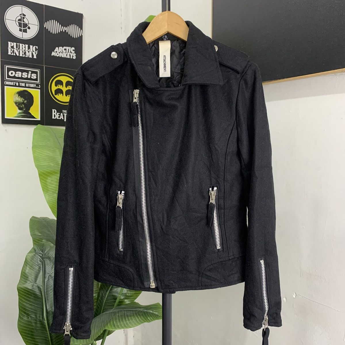 Attachment × Japanese Brand × Kazuyuki Kumagai Attachment Attachment Bikers Wool Jacket Japan Ramones Style Size US M / EU 48-50 / 2 - 1 Thumbnail