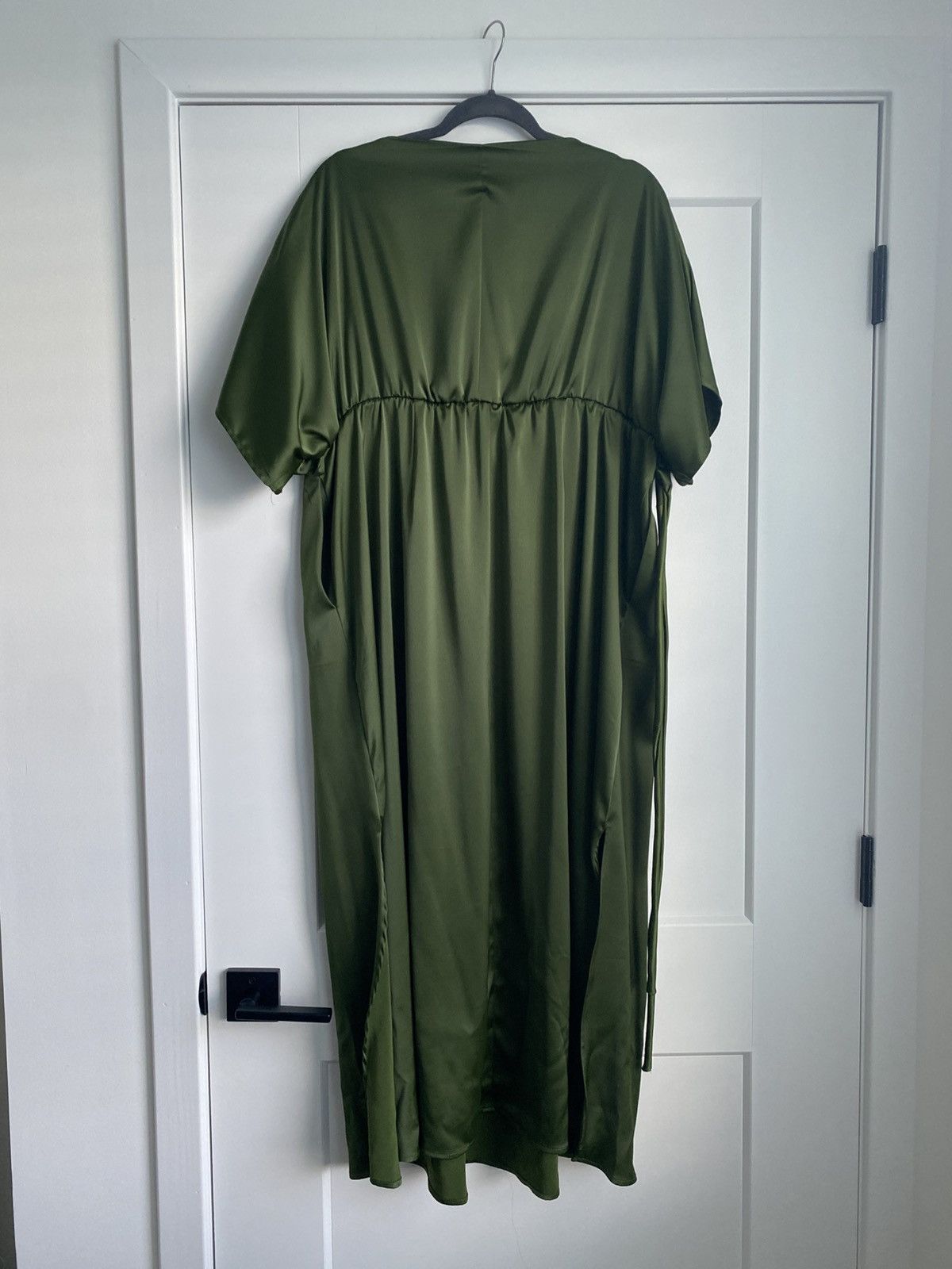 Other Eloquii Womens Satin Boat Neck Waist Tie Chic Maxi Dress Size 3XL / US 20-22 - 6 Thumbnail