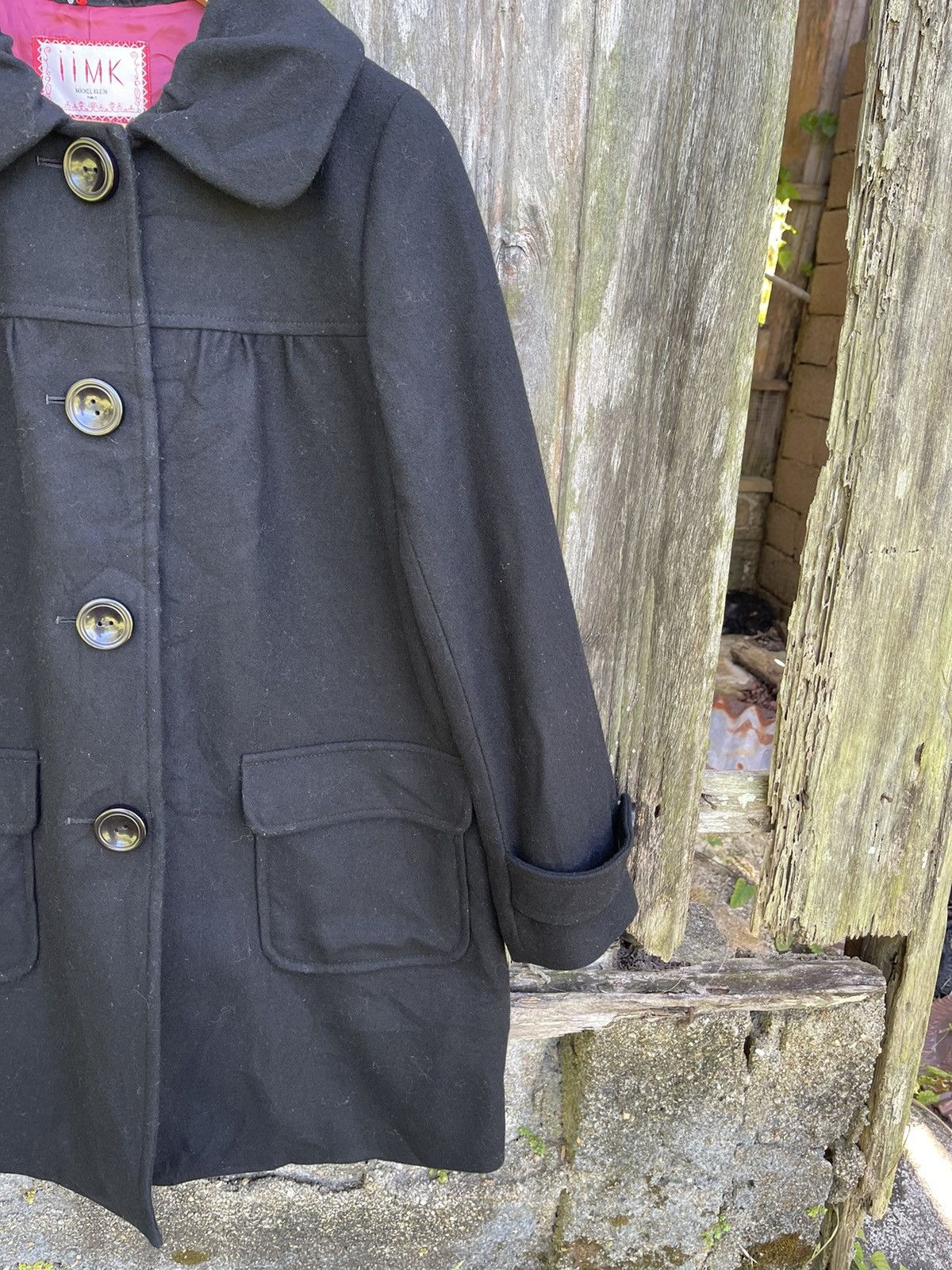 Designer II MK Mikhel Klein Paris Black Wool Blend Coat Size M / US 6-8 / IT 42-44 - 7 Thumbnail