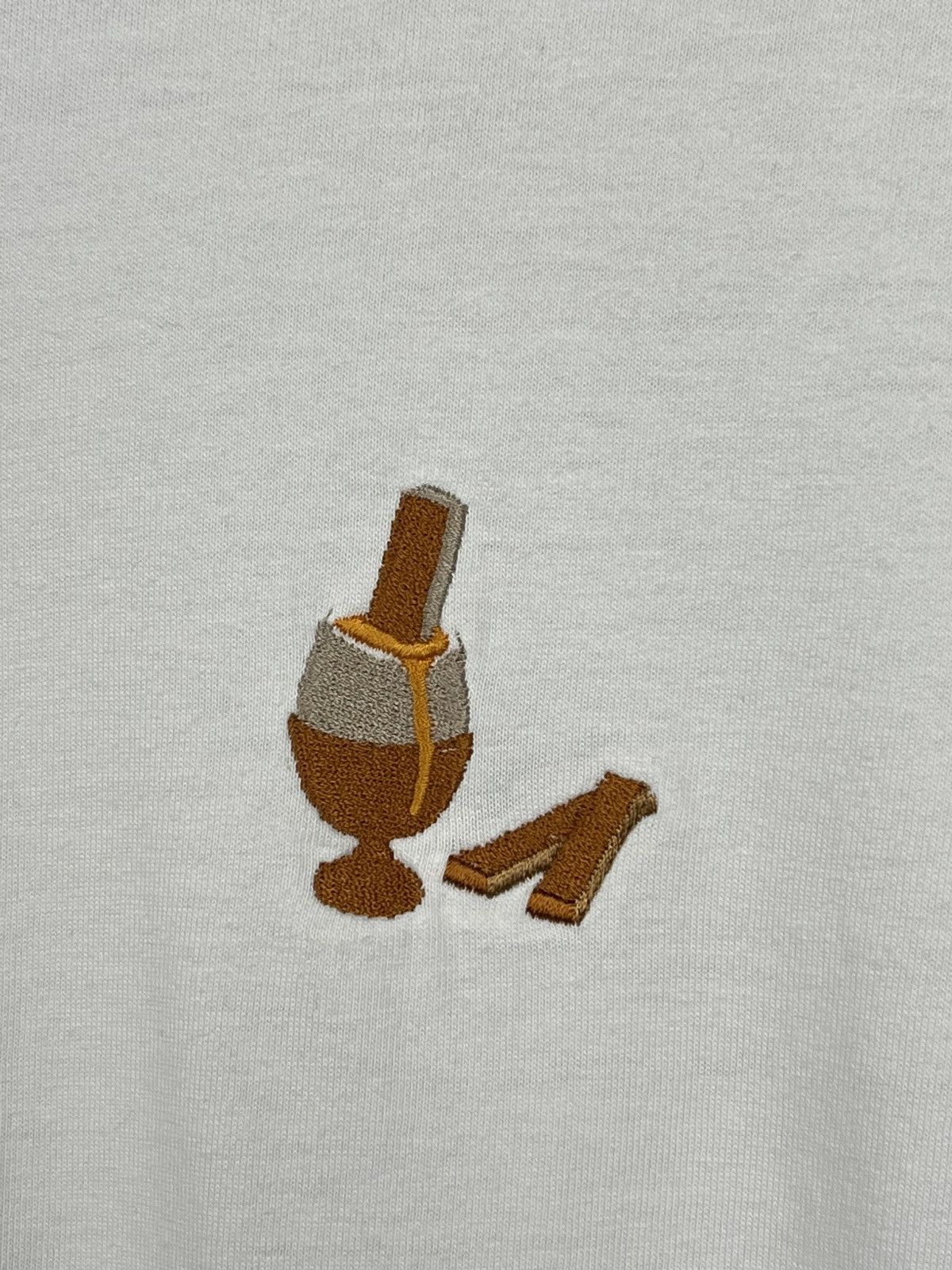 Percival Percival Embroidered Egg Cup White T-Shirt Men’s Size M Size US M / EU 48-50 / 2 - 4 Thumbnail