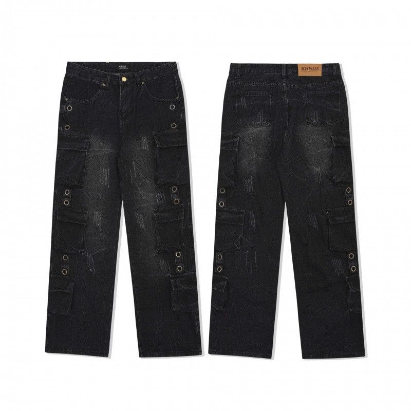 Japanese Brand × Jean Retro loose wide leg pocket jeans Size US 32 / EU 48 - 5 Thumbnail