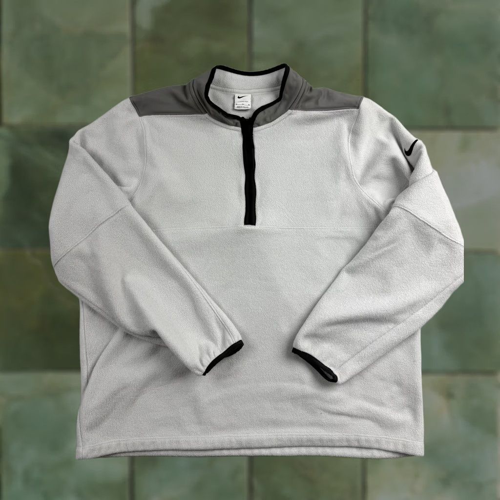 Nike Nike Sweatshirt Mens XL Gray 1/4 Zip Therma-Fit Fleece Mock Neck Pullover Swoosh Size US XL / EU 56 / 4 - 1 Thumbnail