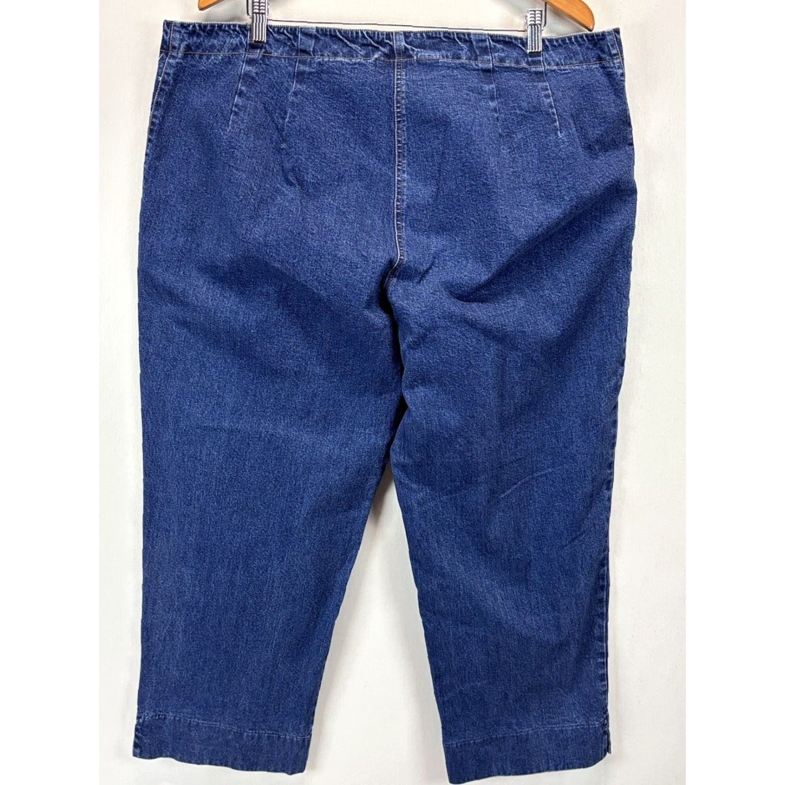 Ralph Lauren VINTAGE Lauren Ralph Lauren Crop Jeans 20W Plus Blue Straight Leg Buckle Women Size 42" / US 20 - 3 Thumbnail
