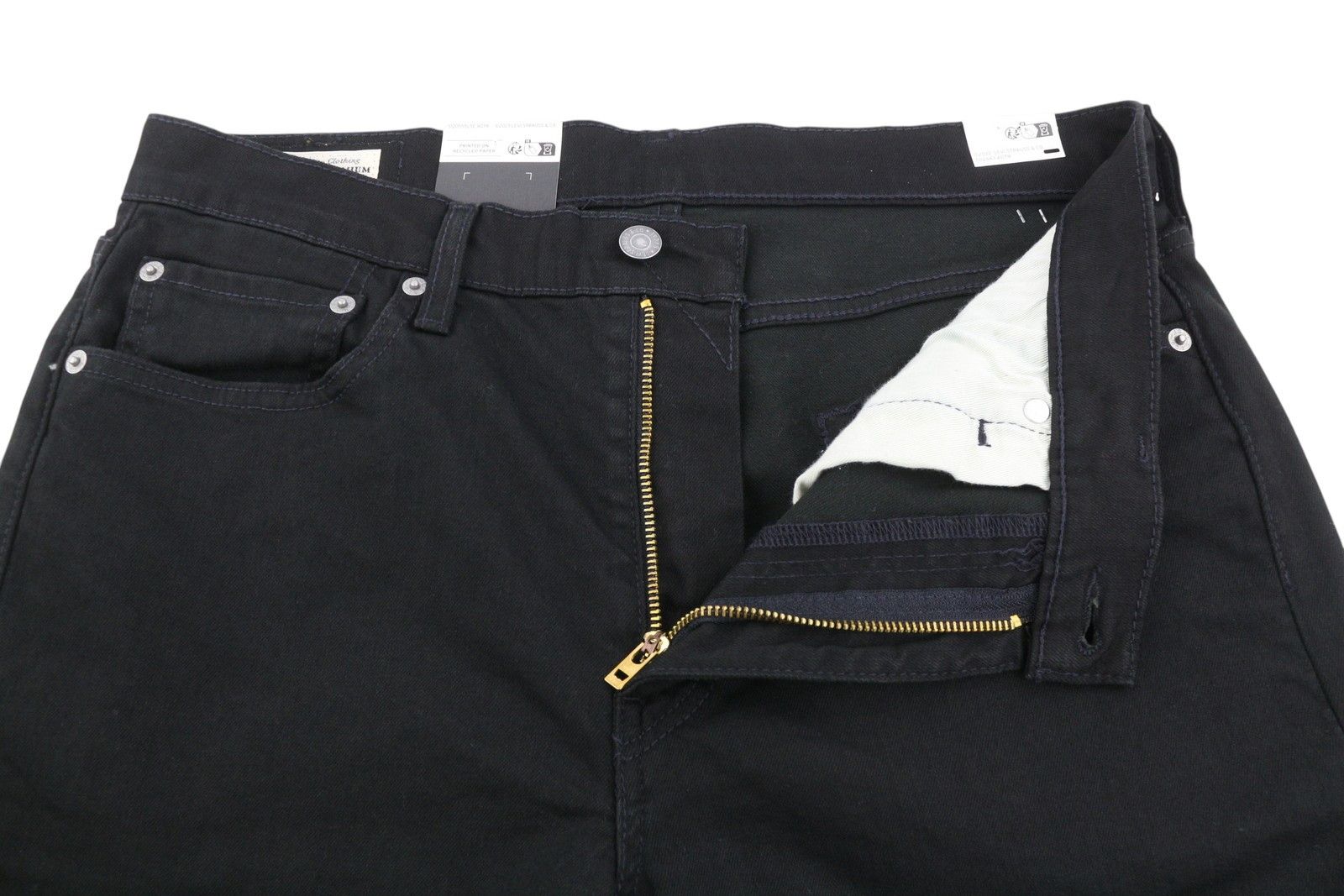 Levi's 502 W33/L30 Taper Zip Black Denim Jeans 87077 Size US 33 - 5 Thumbnail