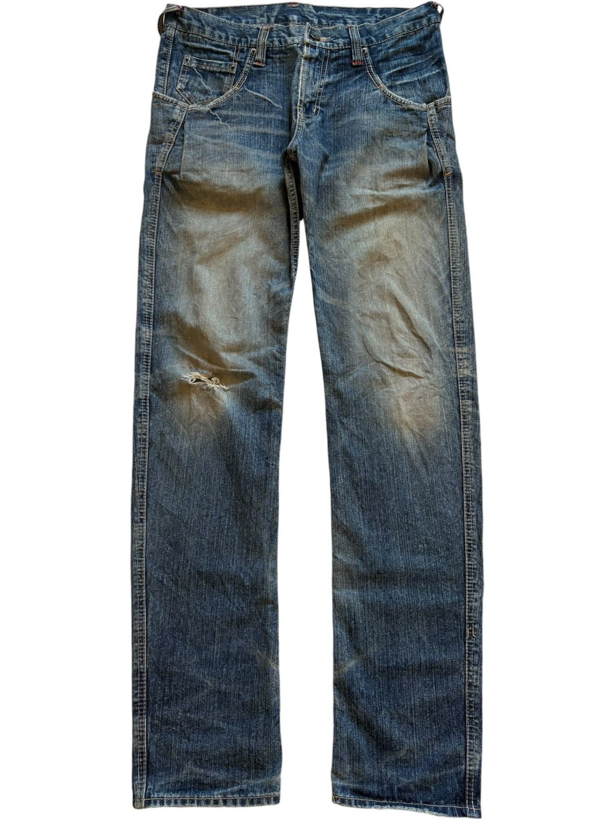 Japanese Brand SALES🔥Vintage Japanese Brand Mud Wash Distressed Jeans Size US 32 / EU 48 - 1 Thumbnail