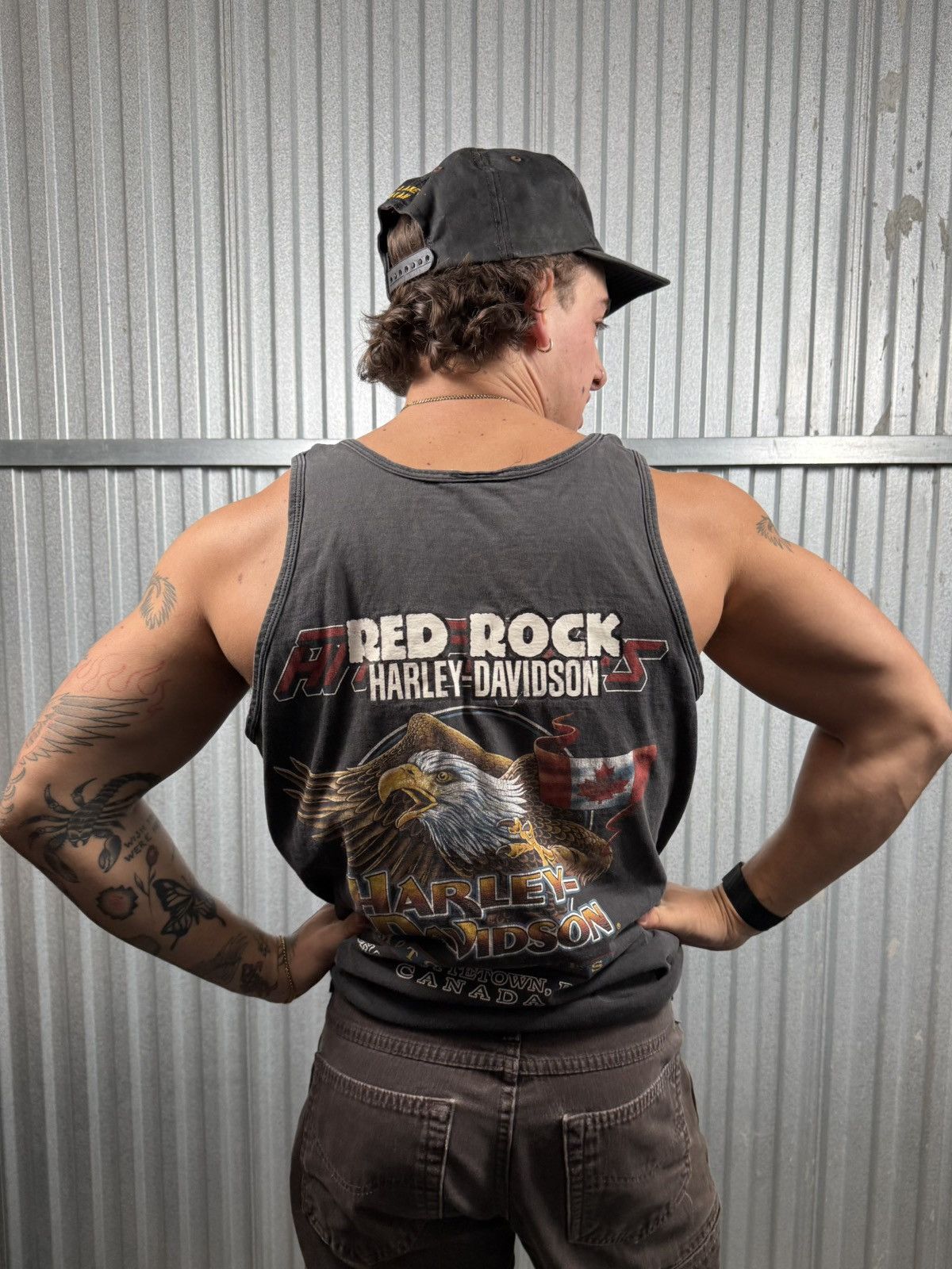 Harley Davidson Vintage Distressed Sun Faded Harley Davidson Dragon Tank Top Size US L / EU 52-54 / 3 - 2 Thumbnail