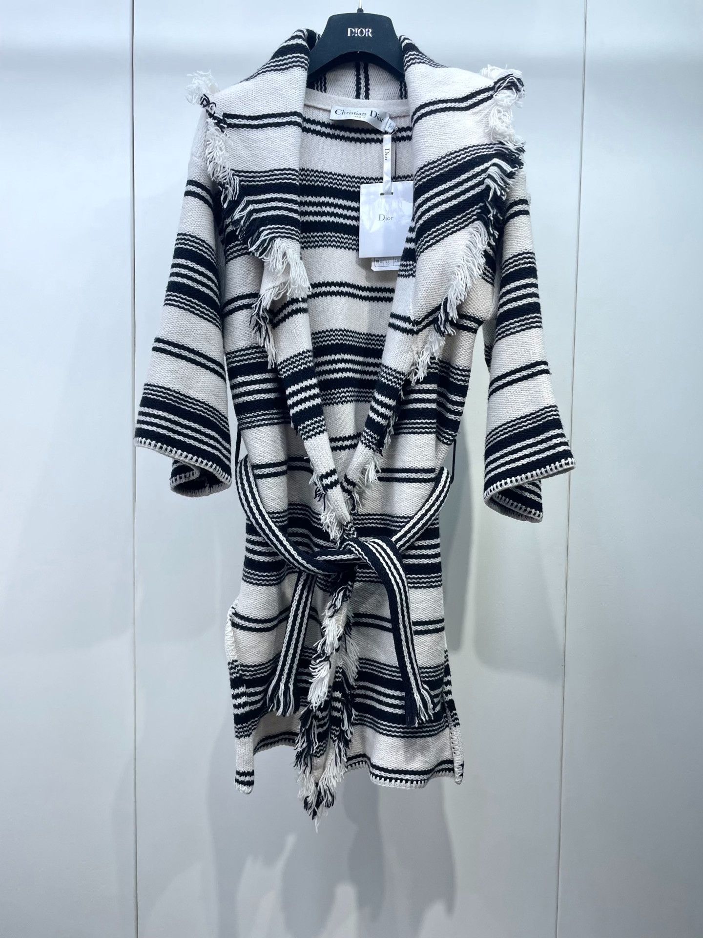 Dior Dior Black White Stripe Knit Cardigan Size S / US 4 / IT 40 - 1 Thumbnail