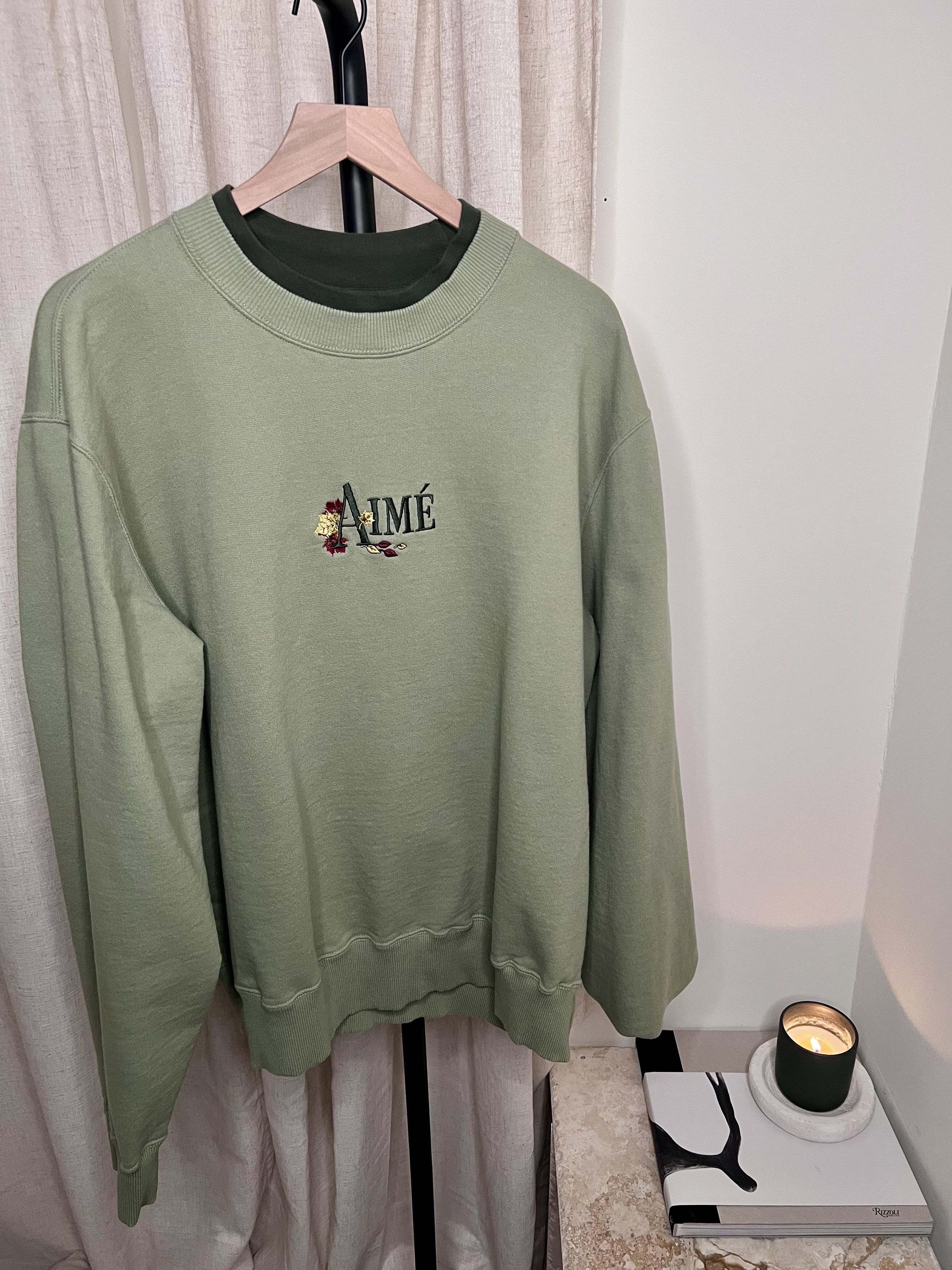 image of Aime Leon Dore Super Crewneck in Green, Men's (Size 2XL)