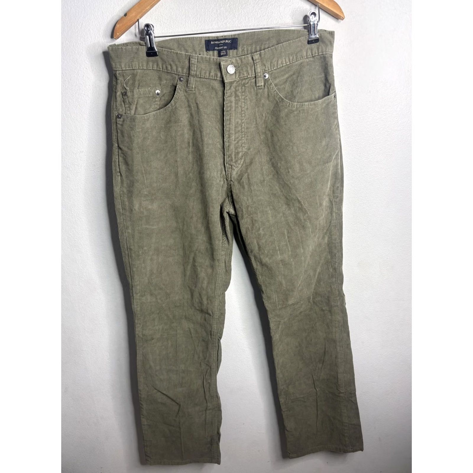 Banana Republic Banana Republic Pants Mens 34x32 Green Corduroy Straight Leg 5 Pocket Casual Size US 34 / EU 50 - 3 Thumbnail