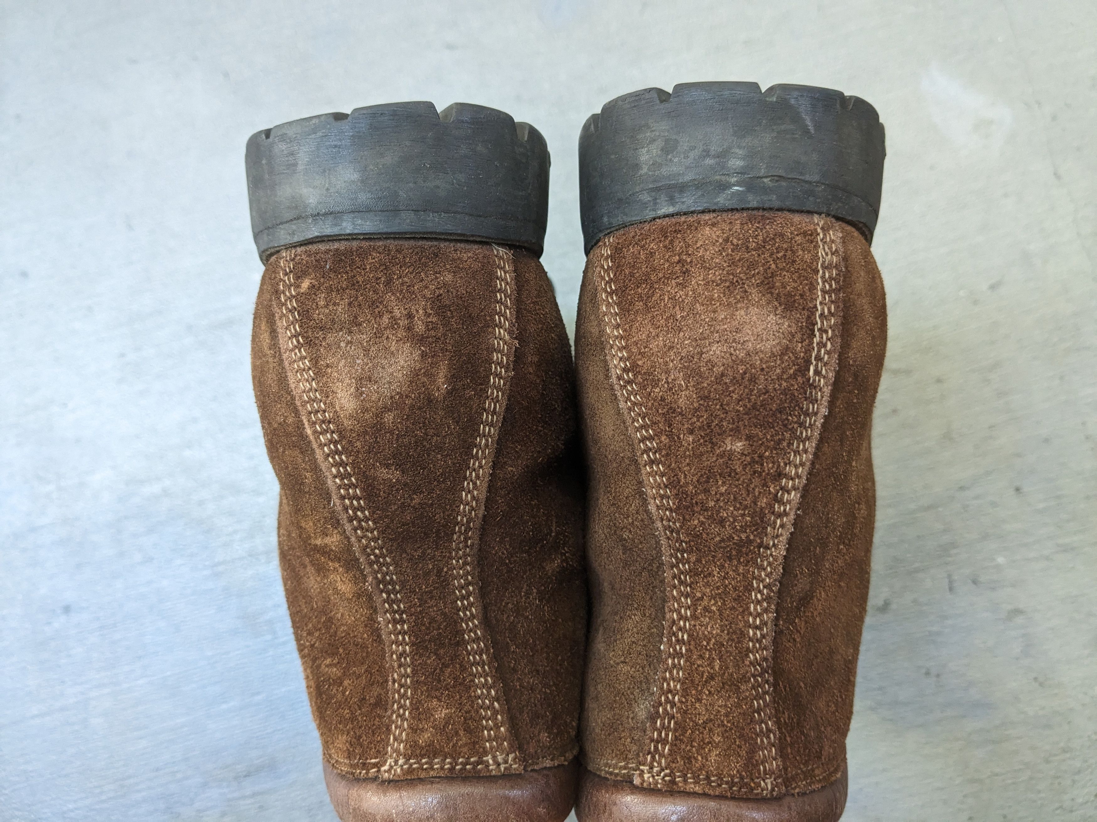 Genuine Leather × Vintage Vintage Fabiano Boots Brown Suede 13.5 Narrow Leather Lace Size US 13 / EU 46 - 15 Thumbnail
