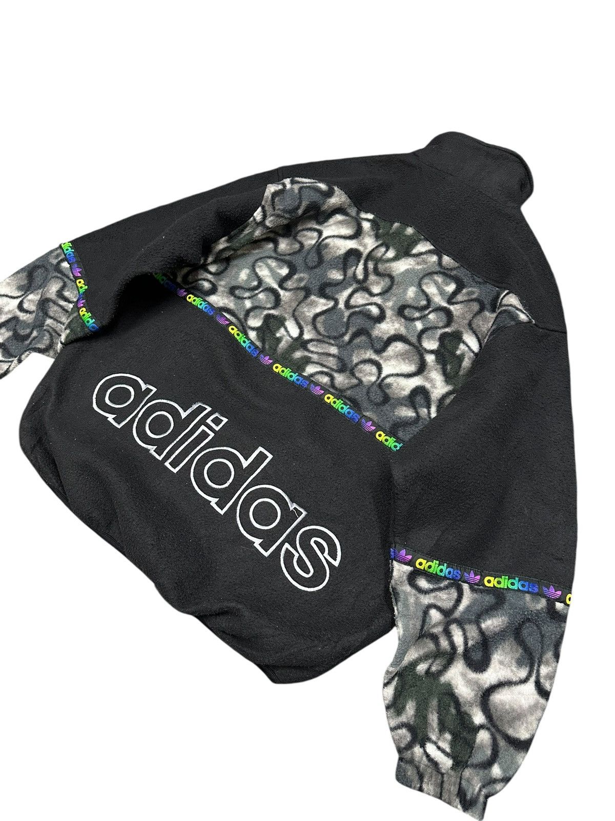 Adidas Vintage 90s Adidas Fleece Sweatshirt Multicolour Size US L / EU 52-54 / 3 - 6 Thumbnail
