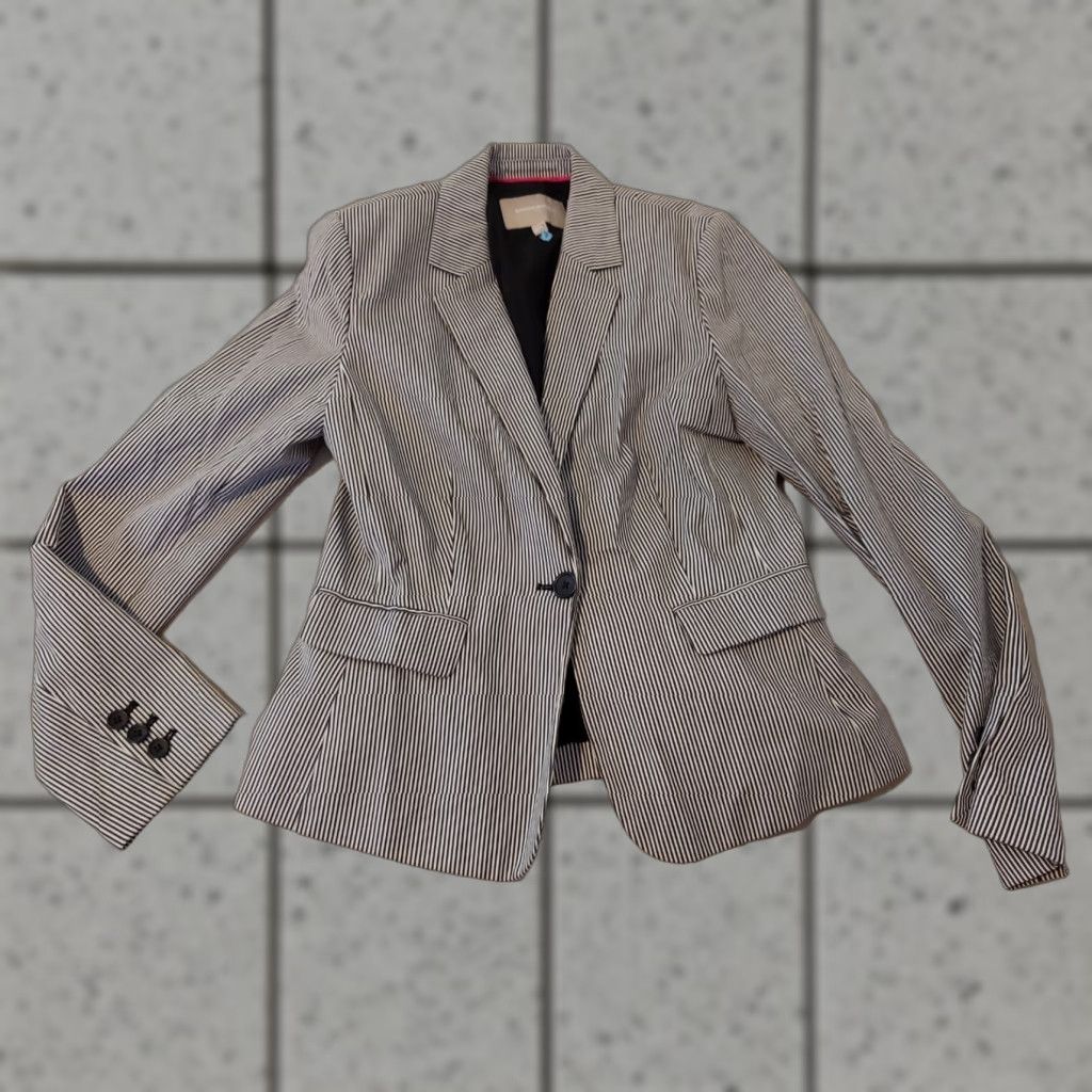 Banana Republic Womens Banana Republic Jacket Blazer 8 Gray Cotton Blazer Women Size 8 Gray Basic Jacket Size M / US 6-8 / IT 42-44 - 1 Thumbnail
