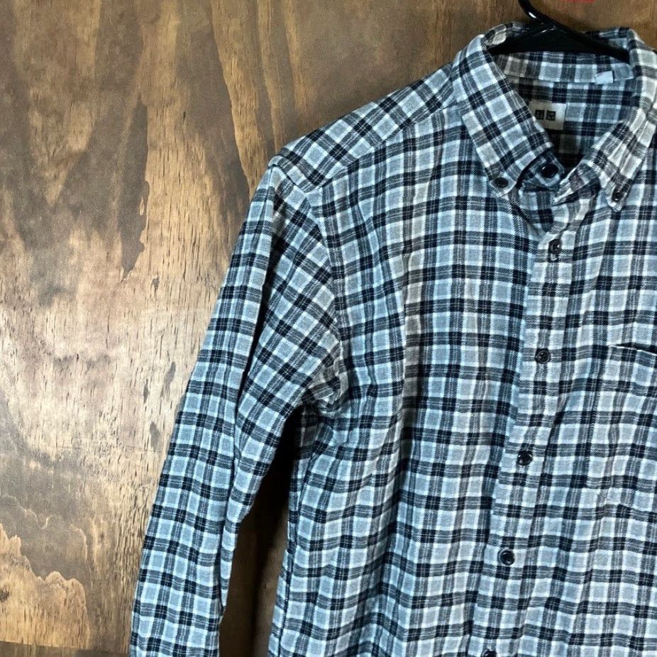 Uniqlo Uniqlo Mens Shirt Black White Flannel Button-Down Long Sleeve 100% Cotton Small Size US S / EU 44-46 / 1 - 4 Thumbnail