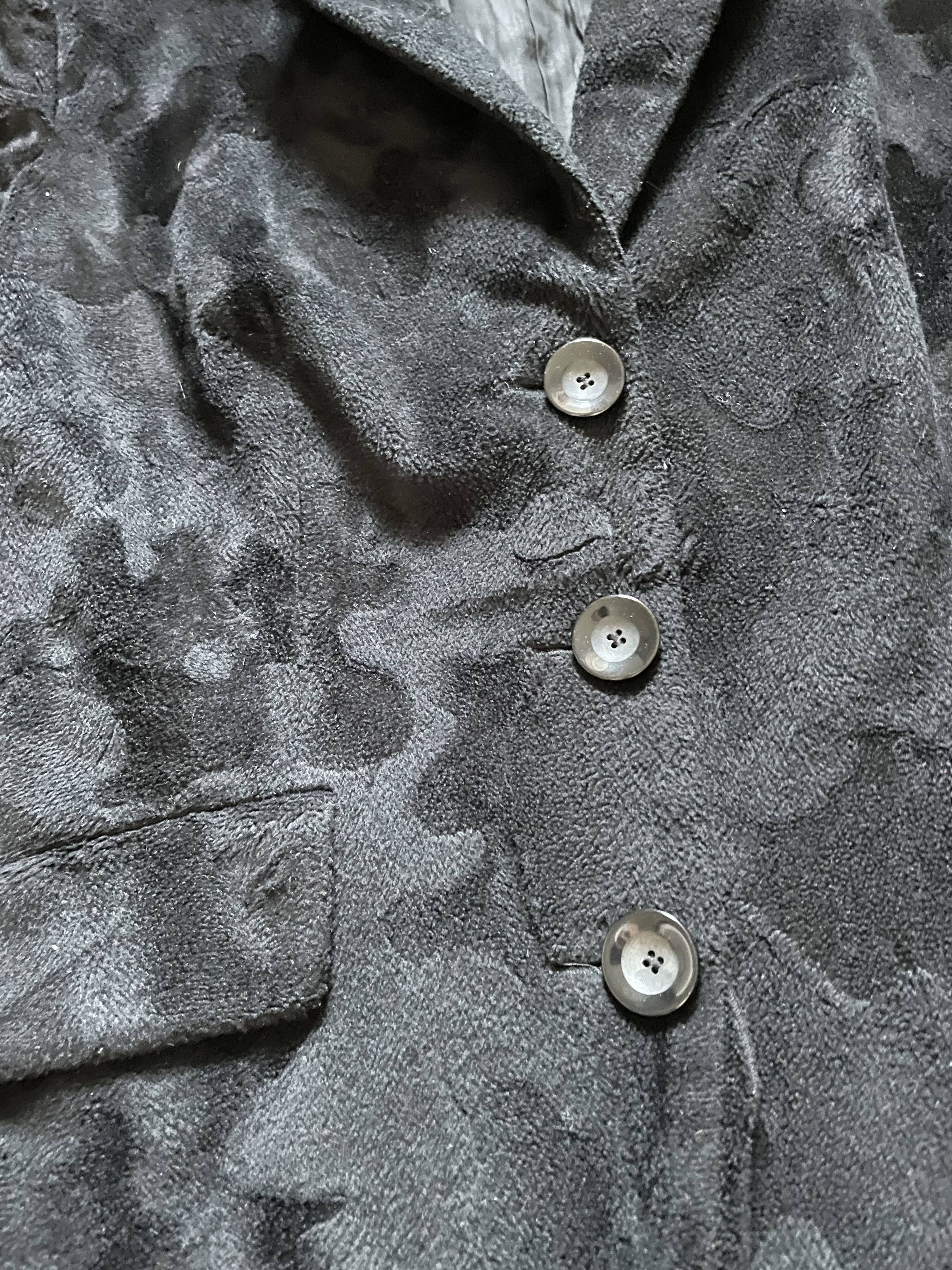 Vintage Luisa Spagnoli Black Textured Coat Size L / US 10 / IT 46 - 2 Thumbnail