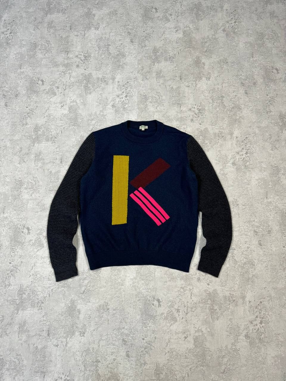 Kenzo Kenzo Wool Knit Dark Blue Women's Sweater Big Logo Size M / US 6-8 / IT 42-44 - 1 Thumbnail