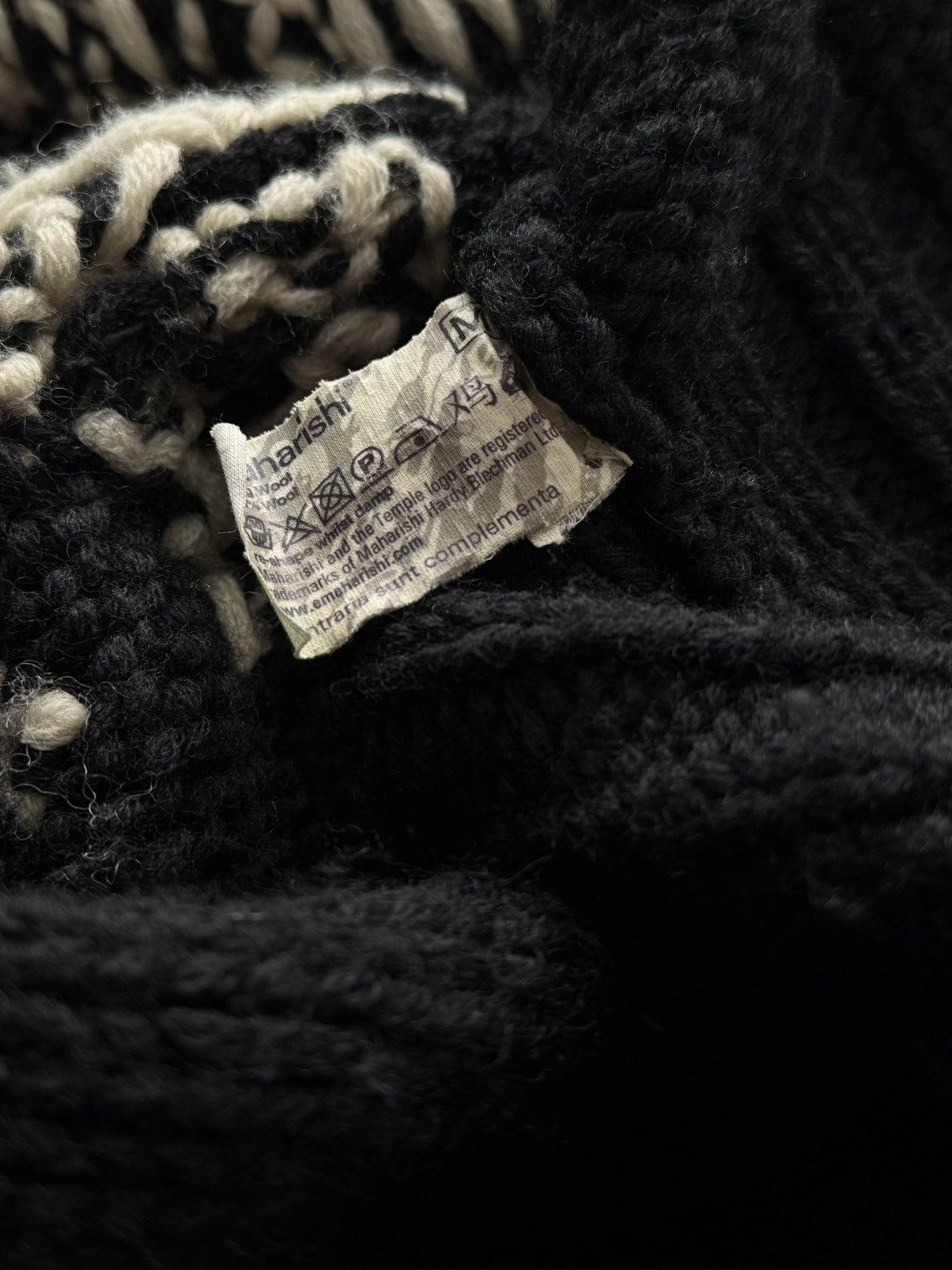 Maharishi Vintage 2000s Maharishi Heavy Knit Wool Cardigan Size US M / EU 48-50 / 2 - 9 Thumbnail