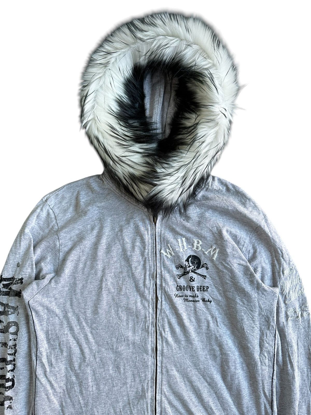 20471120 × Hysteric Glamour × Japanese Brand DISTRESSED Zip Fur HOODIE LIVES OF QUIET DESPERATION PUNK Size US M / EU 48-50 / 2 - 4 Thumbnail
