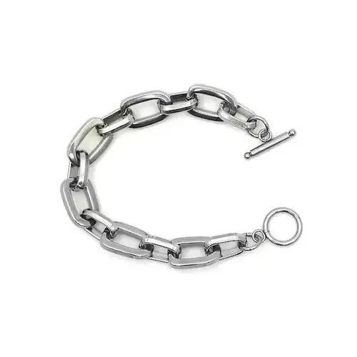 Japanese Brand Link Chain Bracelet 2000s Chrome Y2K Punk Skater Grunge Size ONE SIZE - 4 Thumbnail