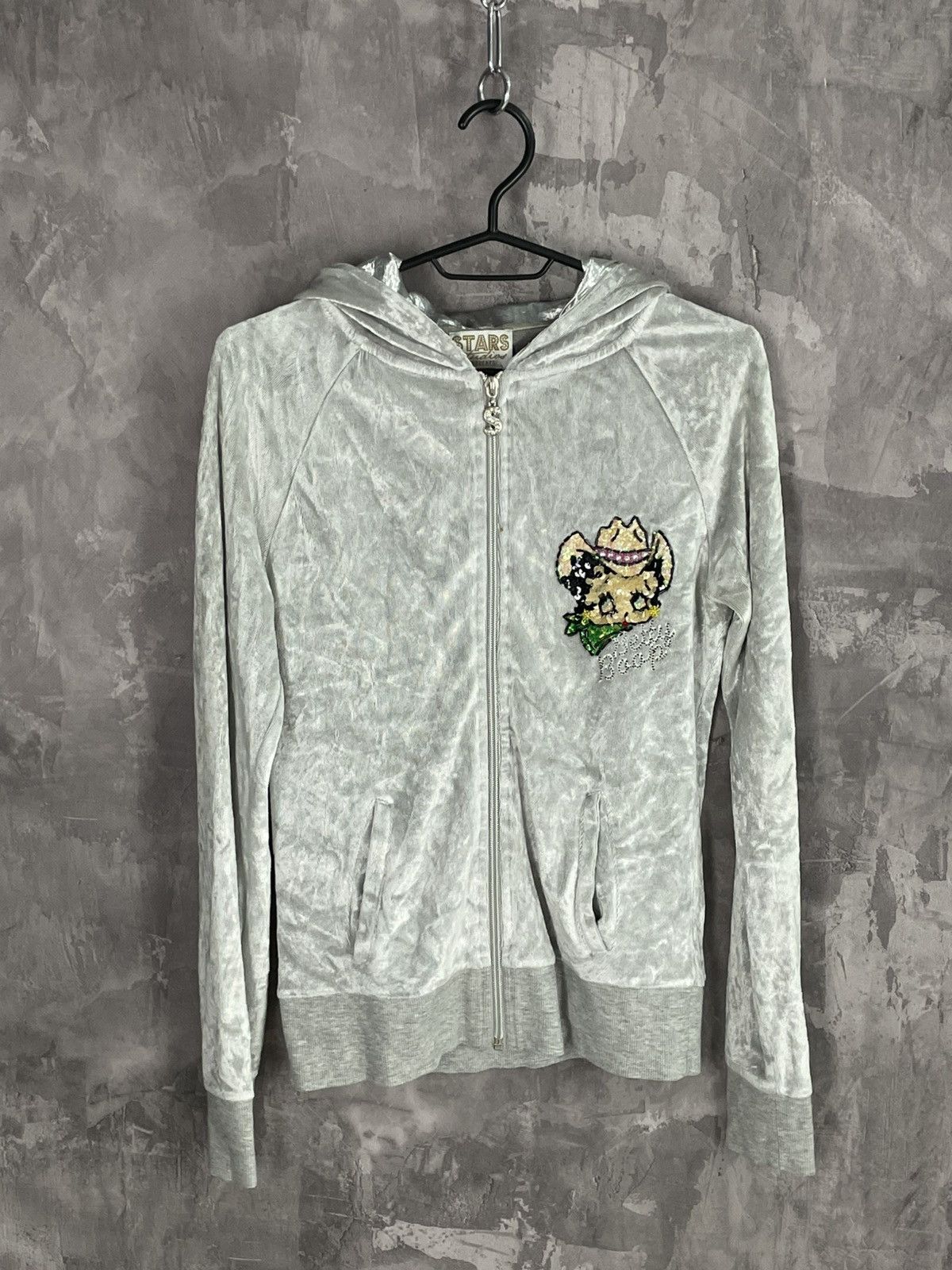 Hysteric Glamour Vintage Y2K Velour Glam Betty Boop Zip Hoodie Size M / US 6-8 / IT 42-44 - 2 Thumbnail