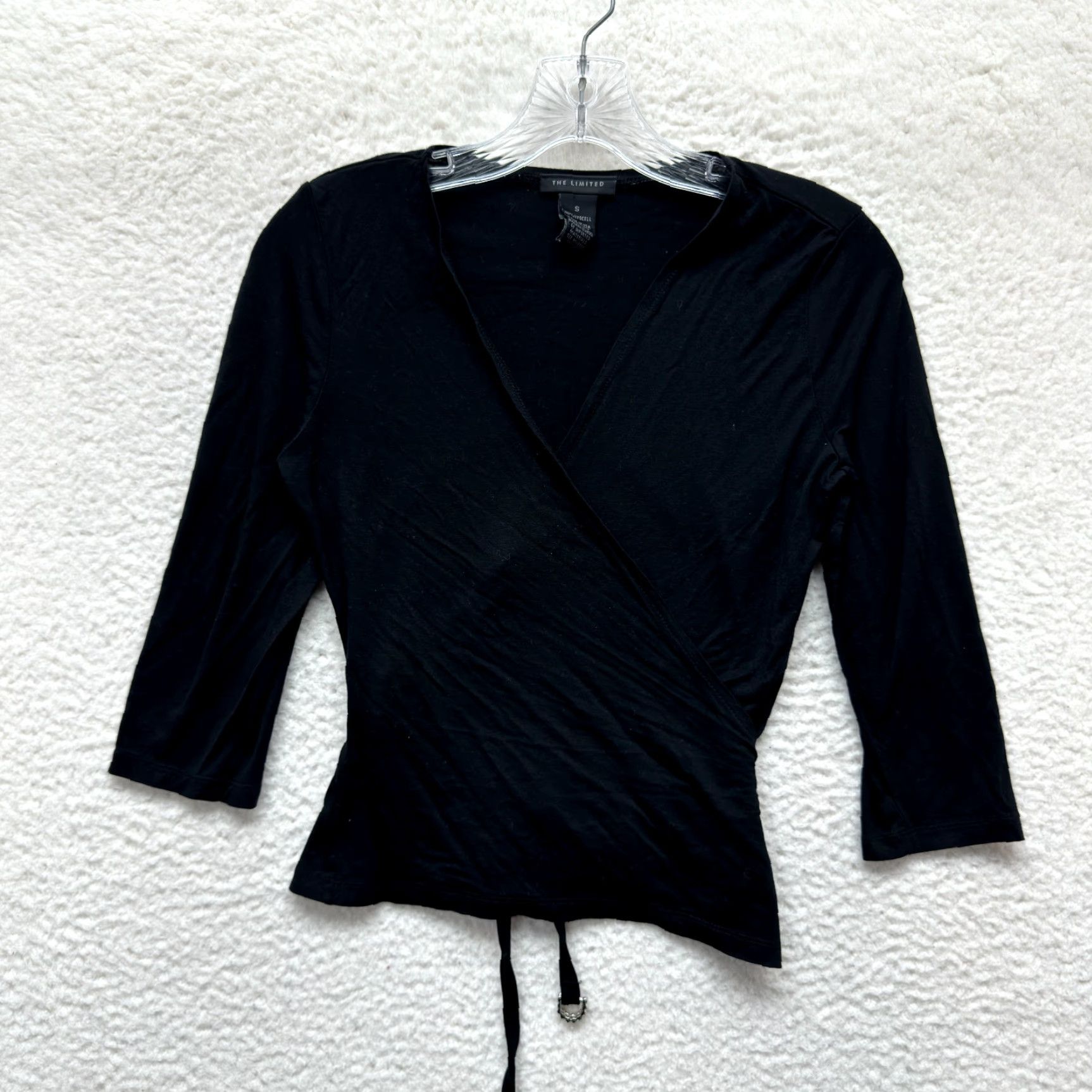 Vintage VINTAGE The Limited Wrap Top Shirt Womens S Black Rhinestone Whimsigoth Y2K 【Office Fairy】 Size S / US 4 / IT 40 - 2 Thumbnail