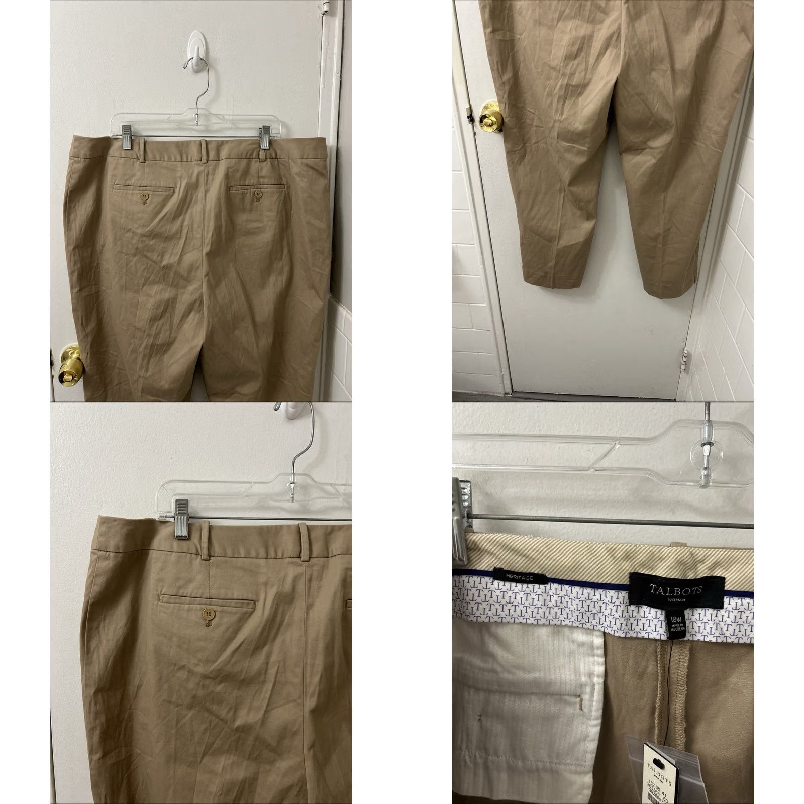 Talbots Talbots Heritage Pants Womens Sz 18W Tan Khaki Stretch Cotton Chino NWT 0 MSRP Size 40" / US 18 - 8 Thumbnail