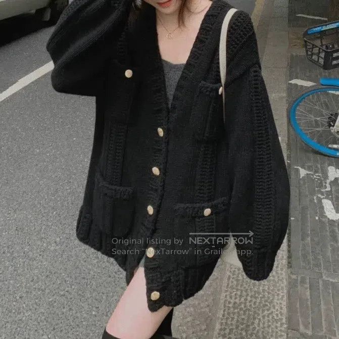 Chanel Chanel 22S thick thread gold button sweater cardigan coat Size XS / US 0-2 / IT 36-38 - 1 Thumbnail