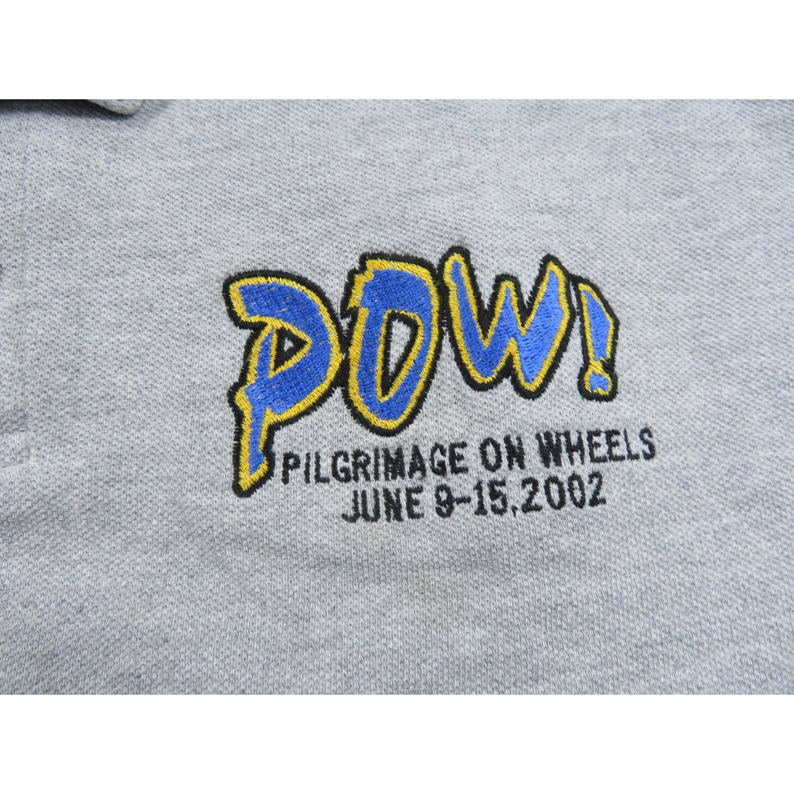 Hanes Pilgrimage on Wheels 2002 POW Bicycle Polo Gray Shirt Sz L Size US L / EU 52-54 / 3 - 2 Thumbnail