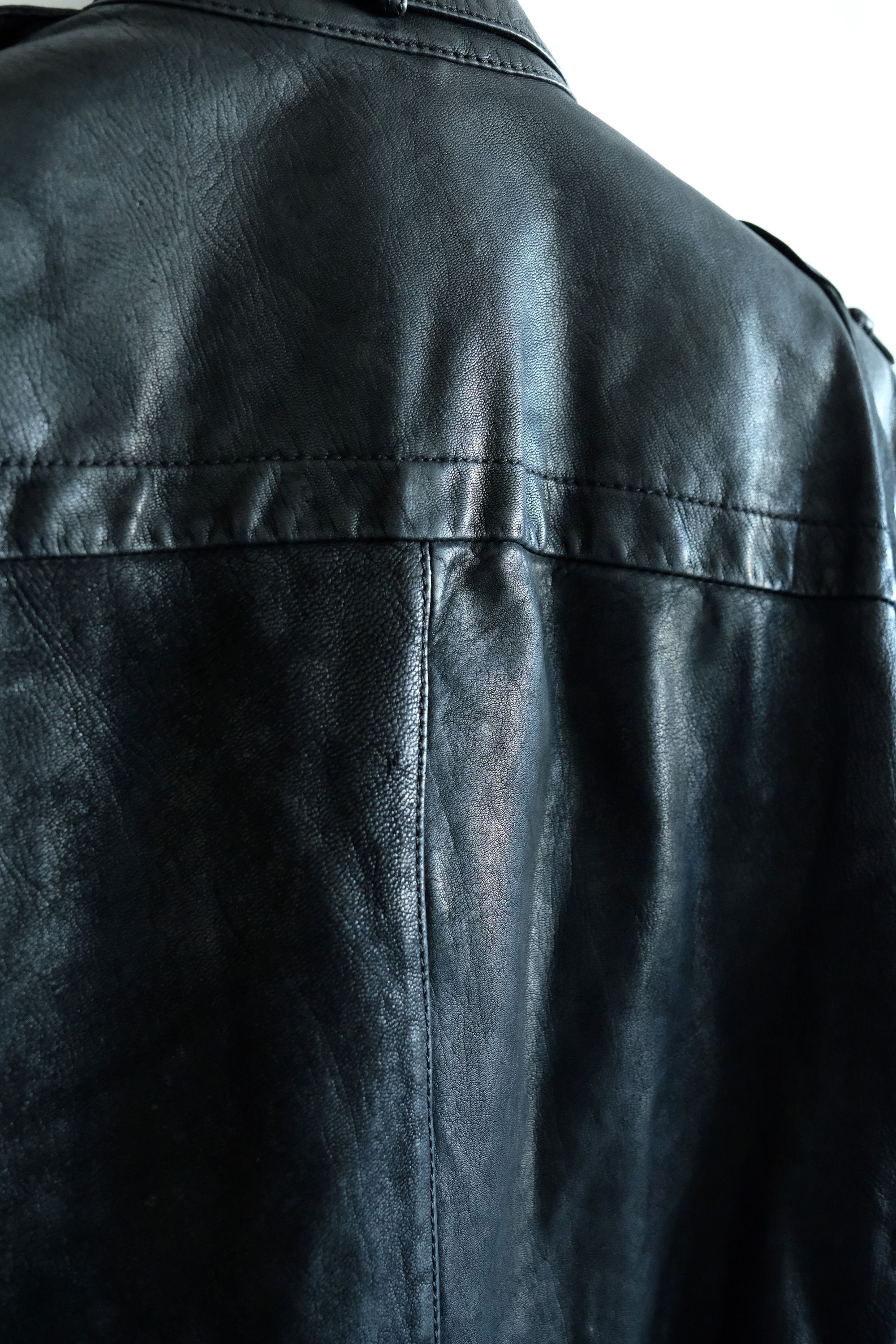 Yohji Yamamoto Yohji Yamamoto Leather Jacket Cafe Racer Biker Y's 5 XL Size US XL / EU 56 / 4 - 10 Thumbnail