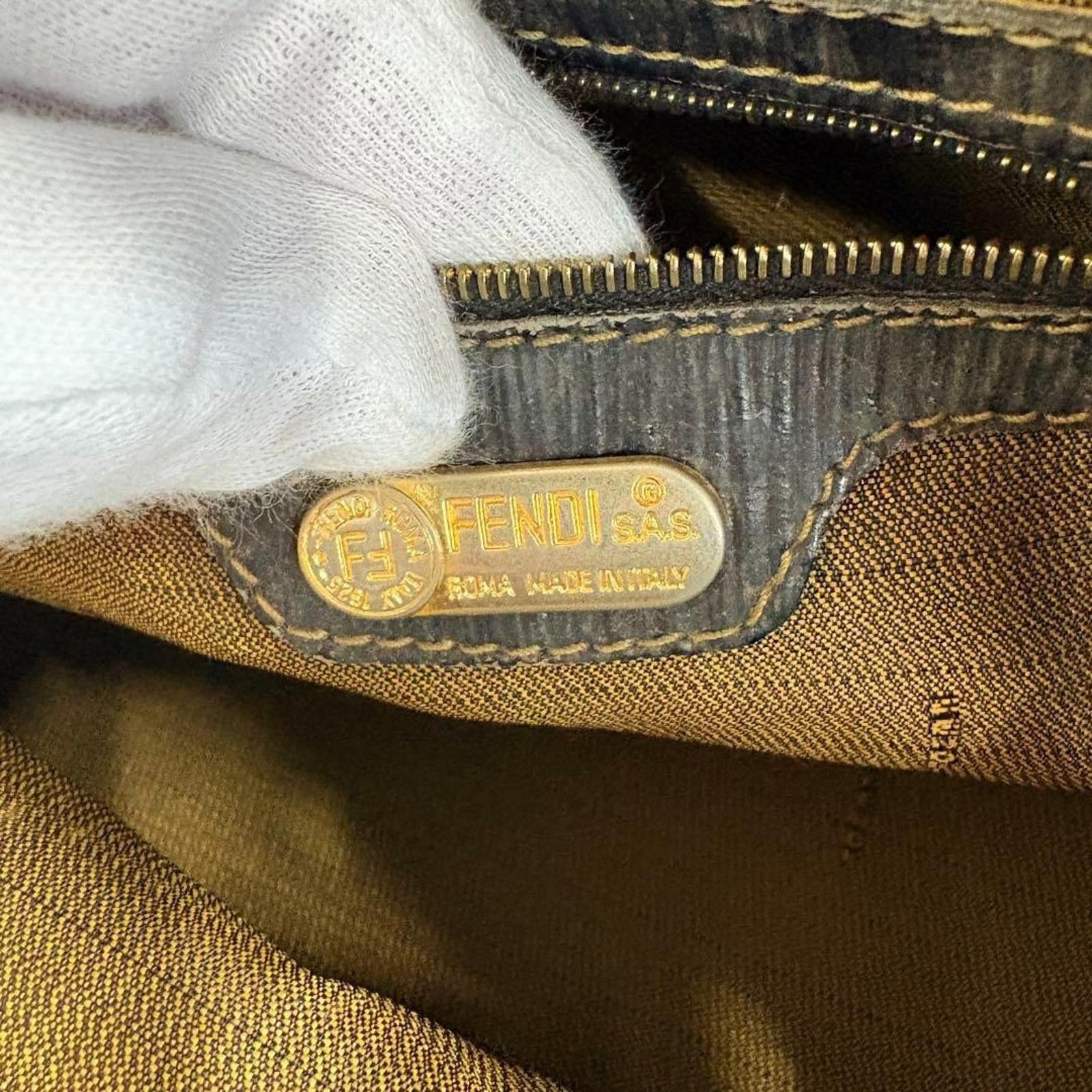 Fendi Fendi - Monogram Canvas Handbag with Leather Handles Size ONE SIZE - 9 Thumbnail