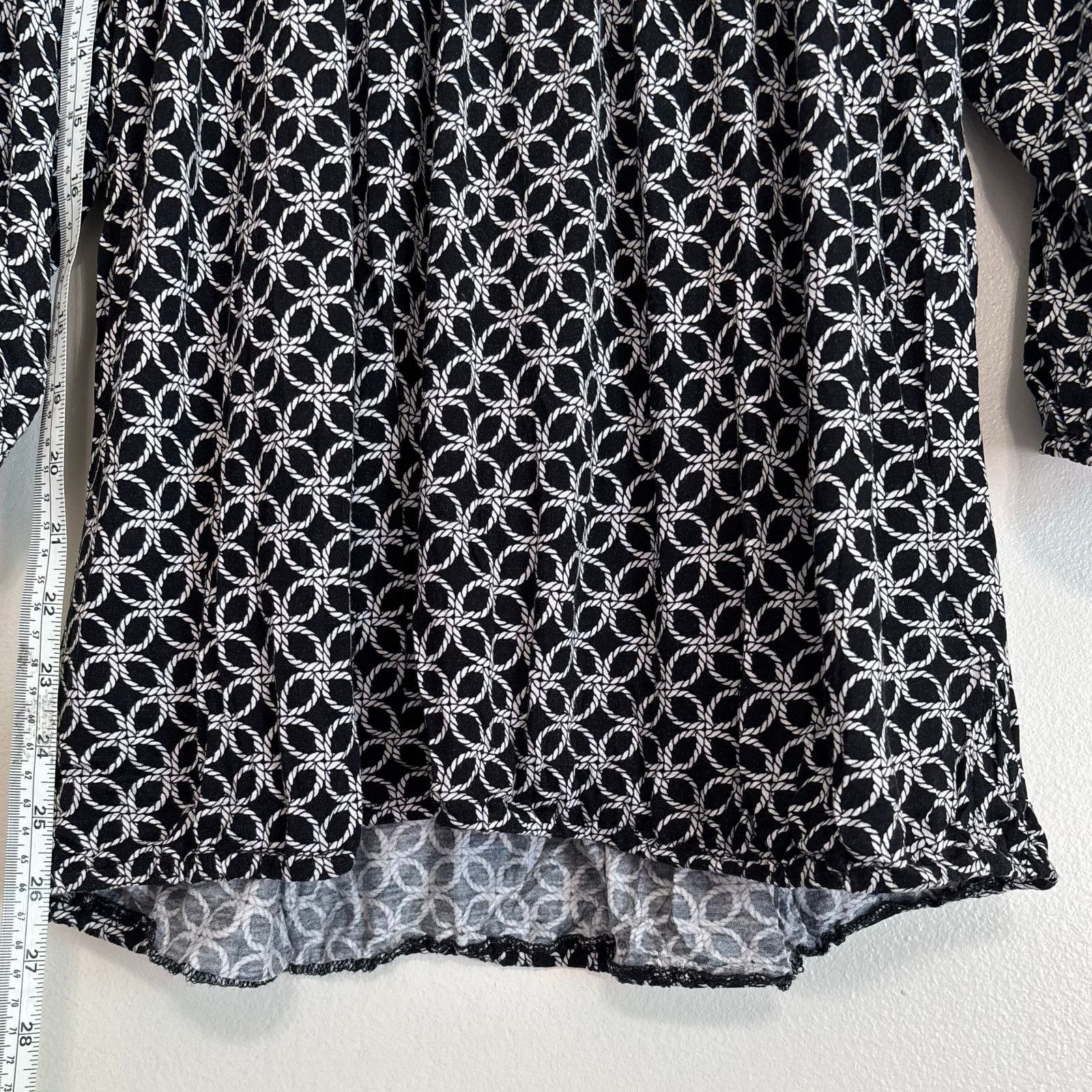 Michael Kors MICHAEL Michael Kors Black Blouse White Rope Design Size 1X Size XXL / US 16-18 / IT 52-54 - 4 Thumbnail