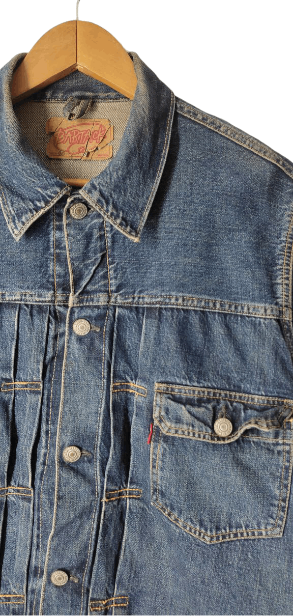 Japanese Brand VINTAGE BARTACK SELVADGE DENIM TRUCKER JACKET Size US M / EU 48-50 / 2 - 4 Thumbnail