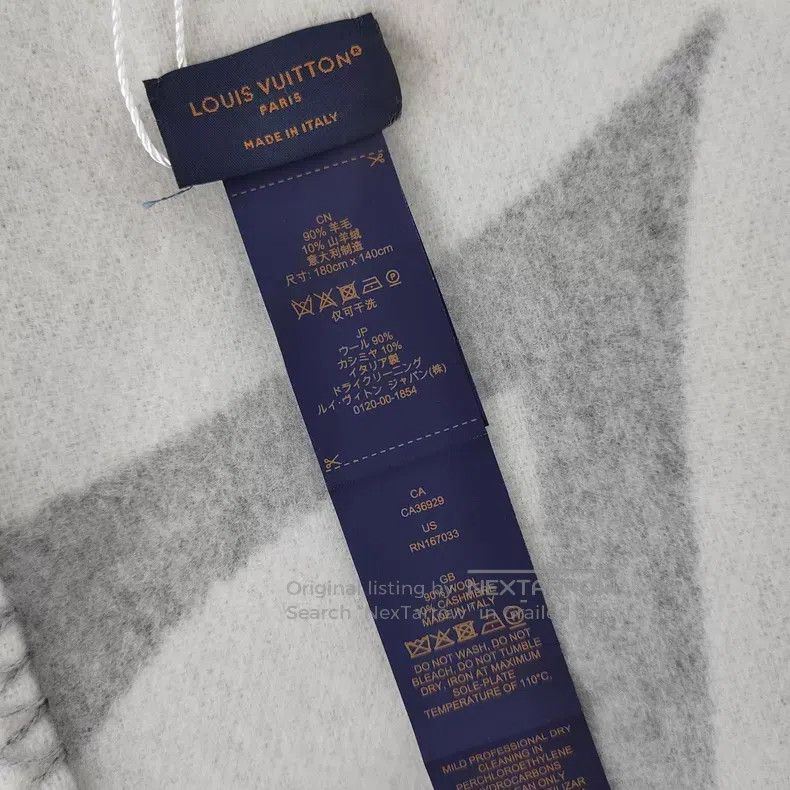 Louis Vuitton Louis Vuitton Grey wool blanket Size ONE SIZE - 4 Thumbnail