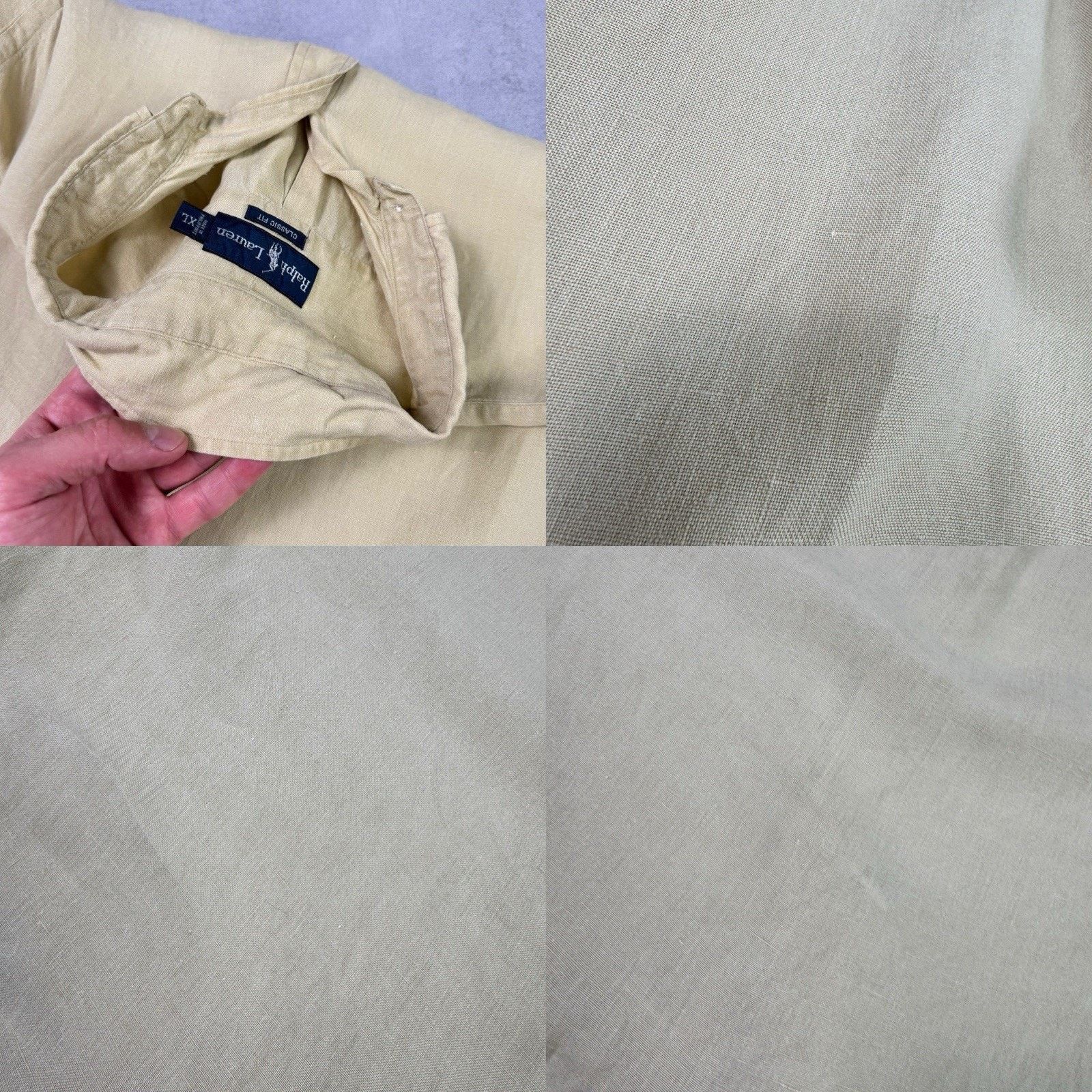 Ralph Lauren Vintage Polo Ralph Lauren Short Sleeve Liven Shirt Beige Size US XL / EU 56 / 4 - 23 Thumbnail