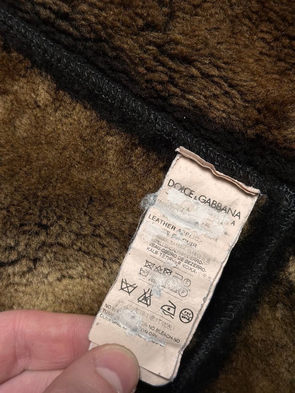 Dolce & Gabbana Archive Shearling Fur Leather Coat Rare