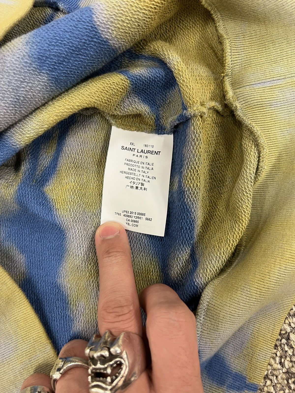Saint Laurent Paris Saint Laurent tie dye crewneck Size US L / EU 52-54 / 3 - 5 Thumbnail