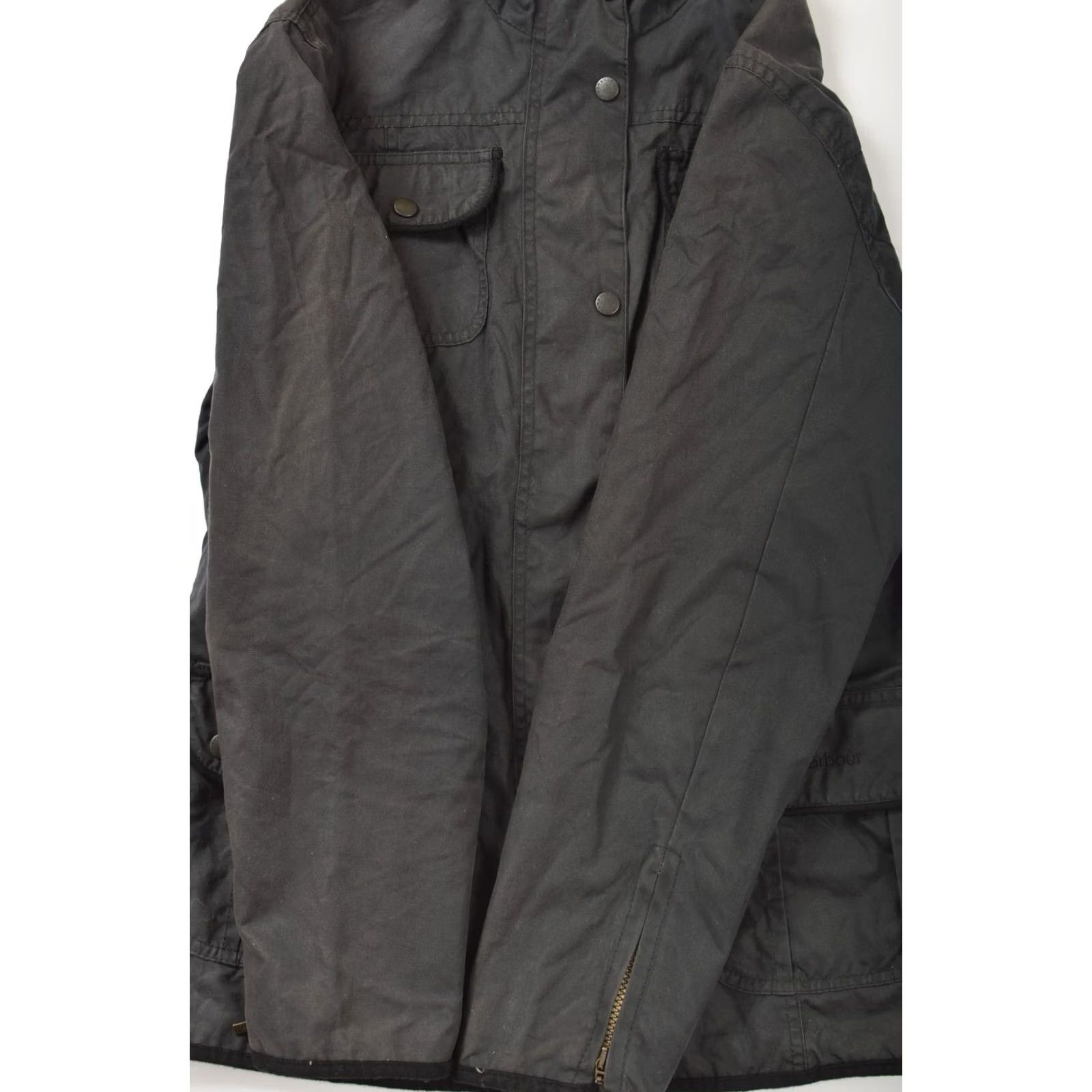 Barbour Barbour L1093 Ladies Utility Jacket Wax Cotton Tartan Size UK 18 Black Womens Jacket, Waxed Cotton, Barbour UK 18, Vintage? Size XXL / US 16-18 / IT 52-54 - 4 Thumbnail