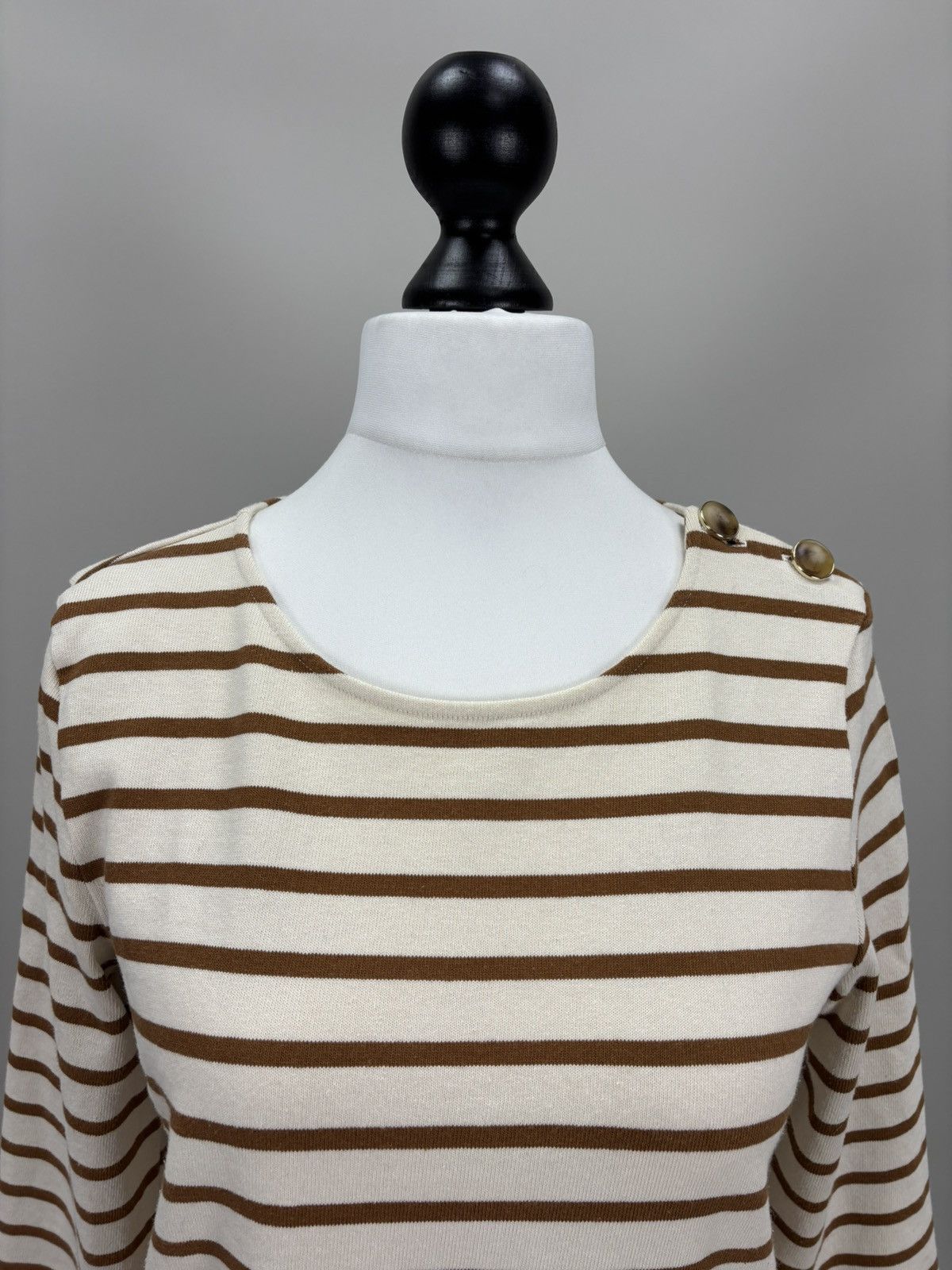 Sezane Womens sweater Sezane Size M Color White/Brown Size M / US 6-8 / IT 42-44 - 3 Thumbnail