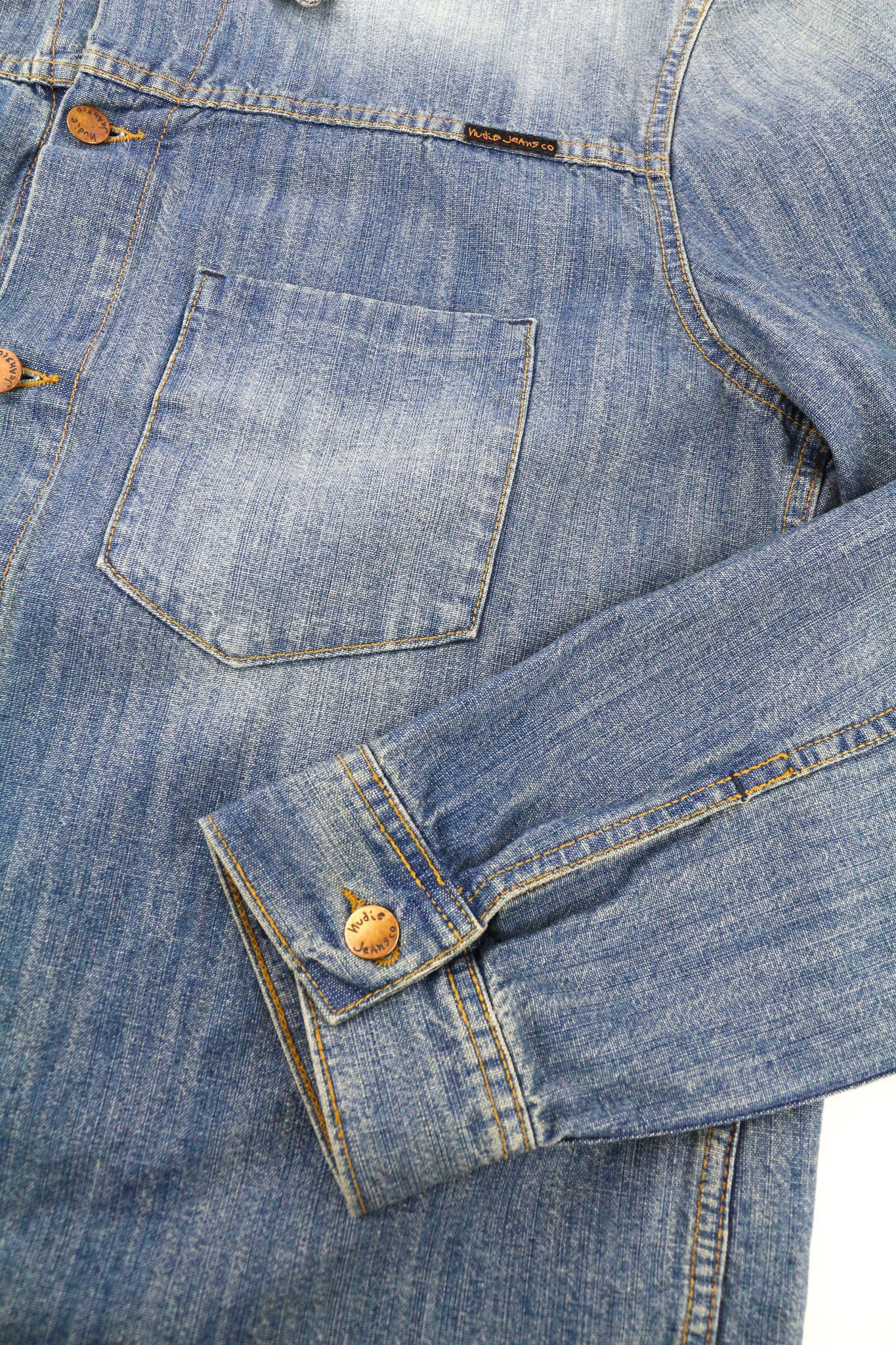 Nudie Jeans RONNY 2XL Indigo Blue Washed Buttoned Jacket 80732 Size US XXL / EU 58 / 5 - 5 Thumbnail