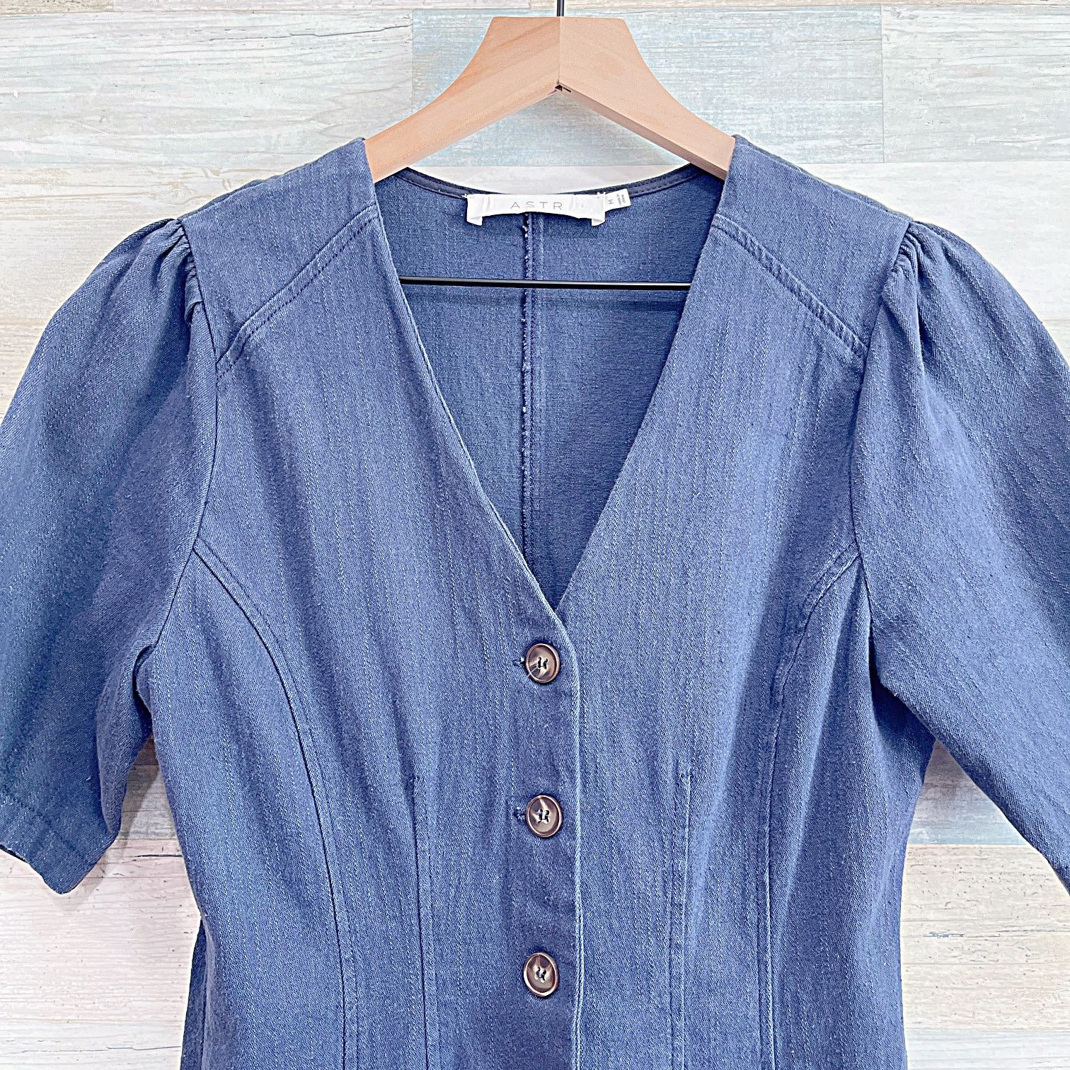 ASTR The Label ASTR The Label Bodycon Shirtdress Navy Blue Womens Medium Size M / US 6-8 / IT 42-44 - 2 Thumbnail