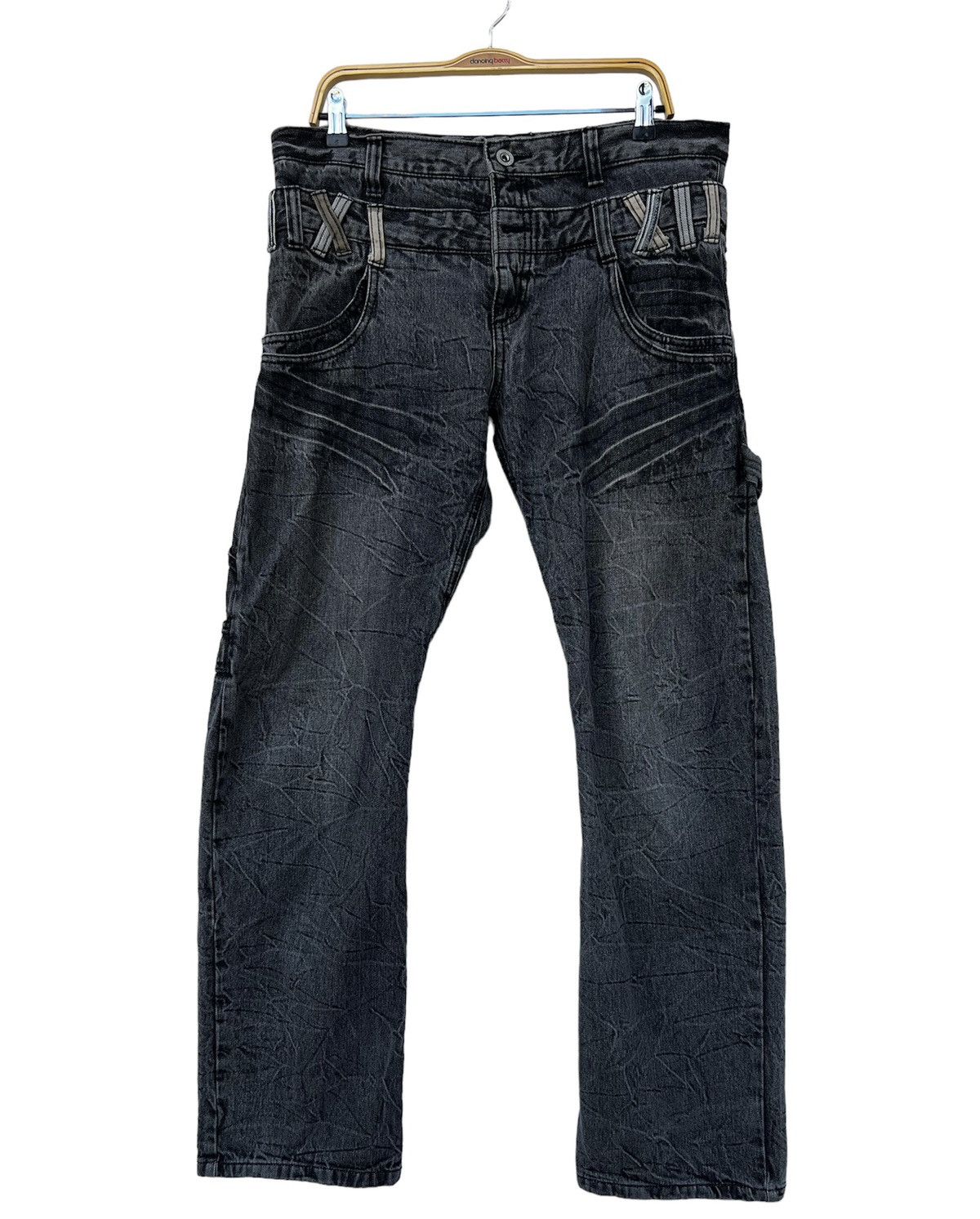 Japanese Brand Denim Jeans Double Waist Lightning Size US 35 - 1 Thumbnail