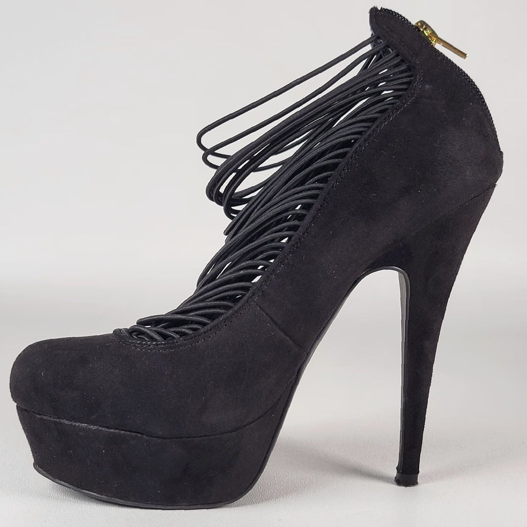 Vintage VINTAGE SHI by JOURNEY Dressy Fabric High Heel Stiletto Shoe Black 9.5 Women Party Stilettos Fabric Heel 3 in. Stiletto Shoes M Black Womens Size L / US 10 / IT 46 - 5 Thumbnail