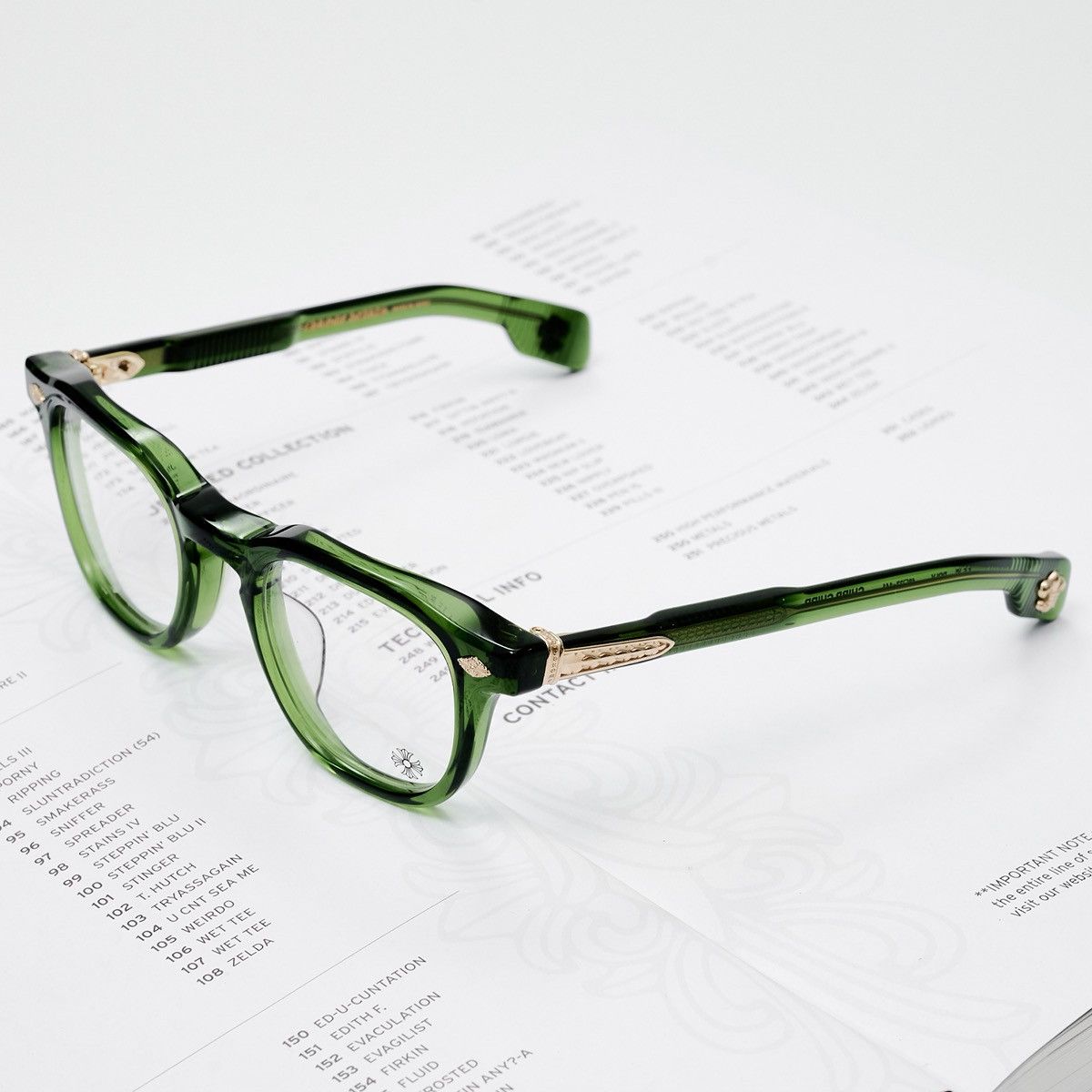 Chrome Hearts CHROME HEARTS CHIRP CHIRP DARK OLIVE GLASSES Size ONE SIZE - 2 Thumbnail