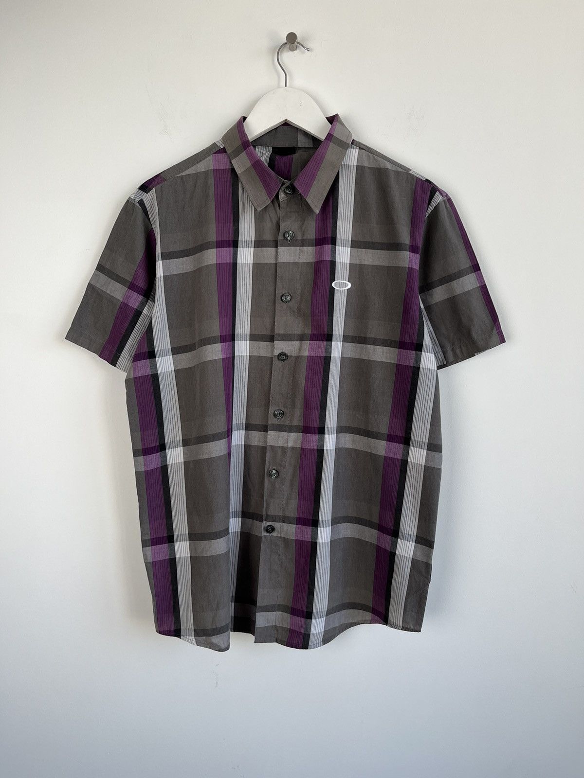 Oakley Oakley Chechered Grey Short Sleeve Shirt Size US M / EU 48-50 / 2 - 1 Thumbnail