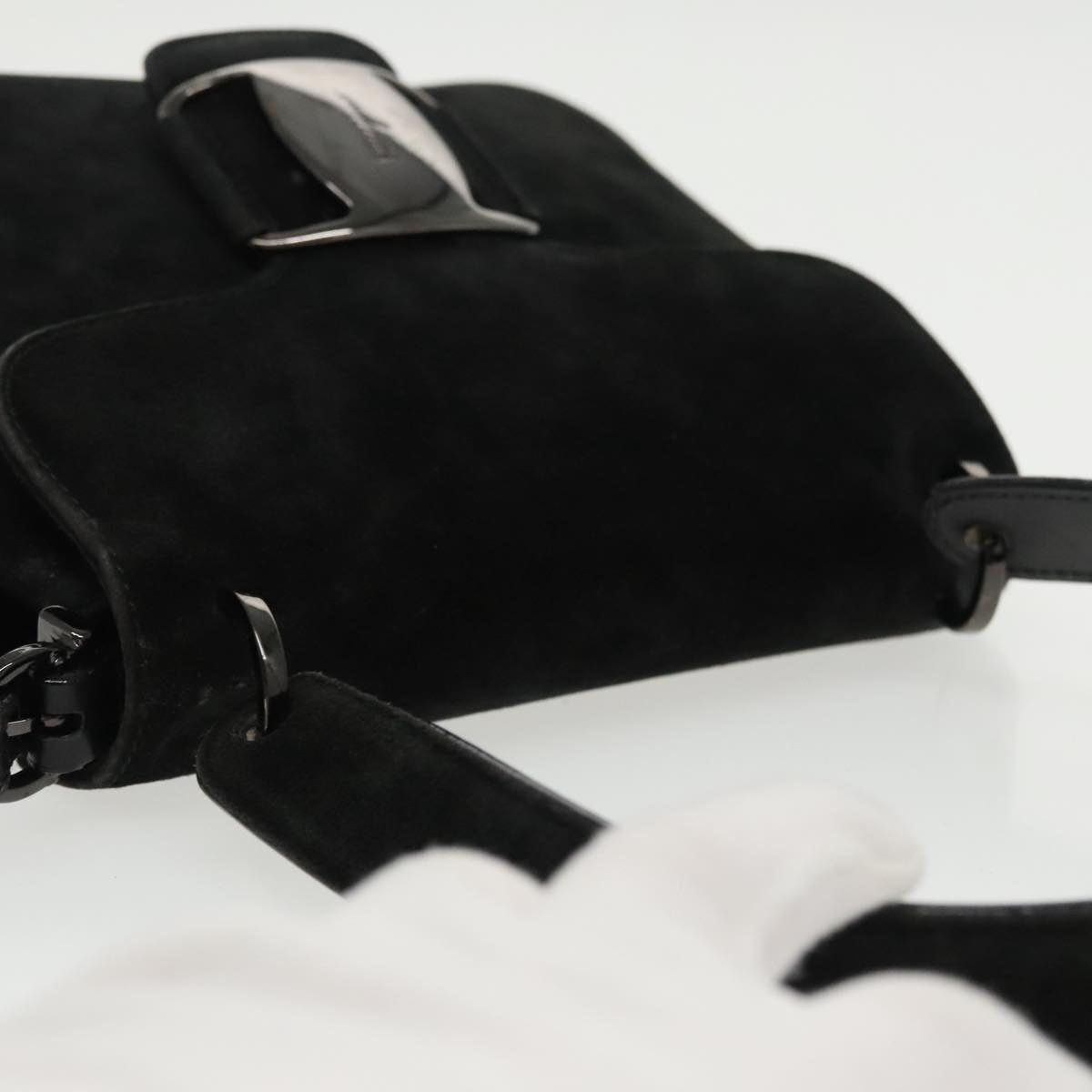 Salvatore Ferragamo Salvatore Ferragamo Hand Bag Suede Black Silver Size ONE SIZE - 6 Thumbnail